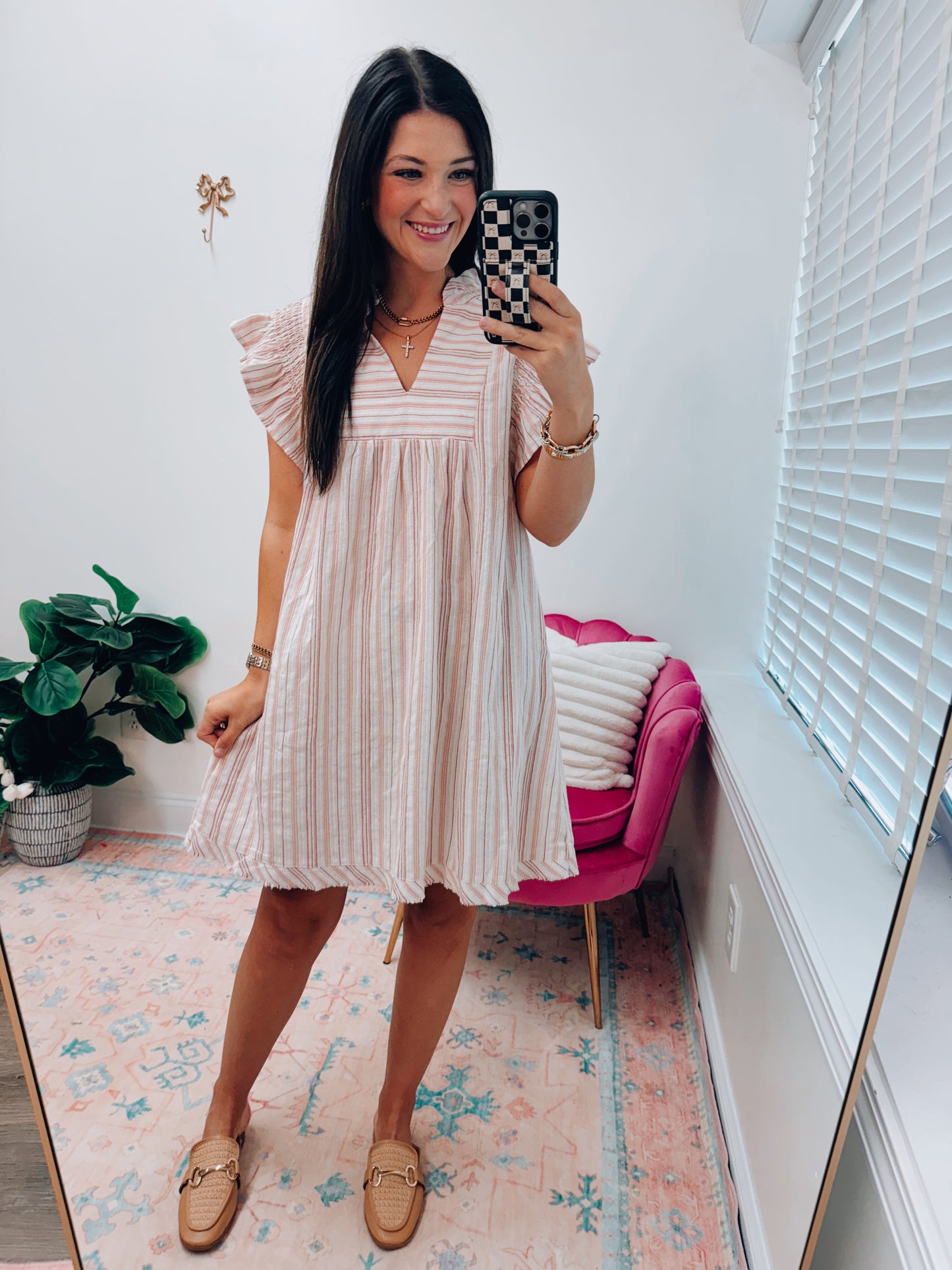 Dakota Striped Linen Mini Dress