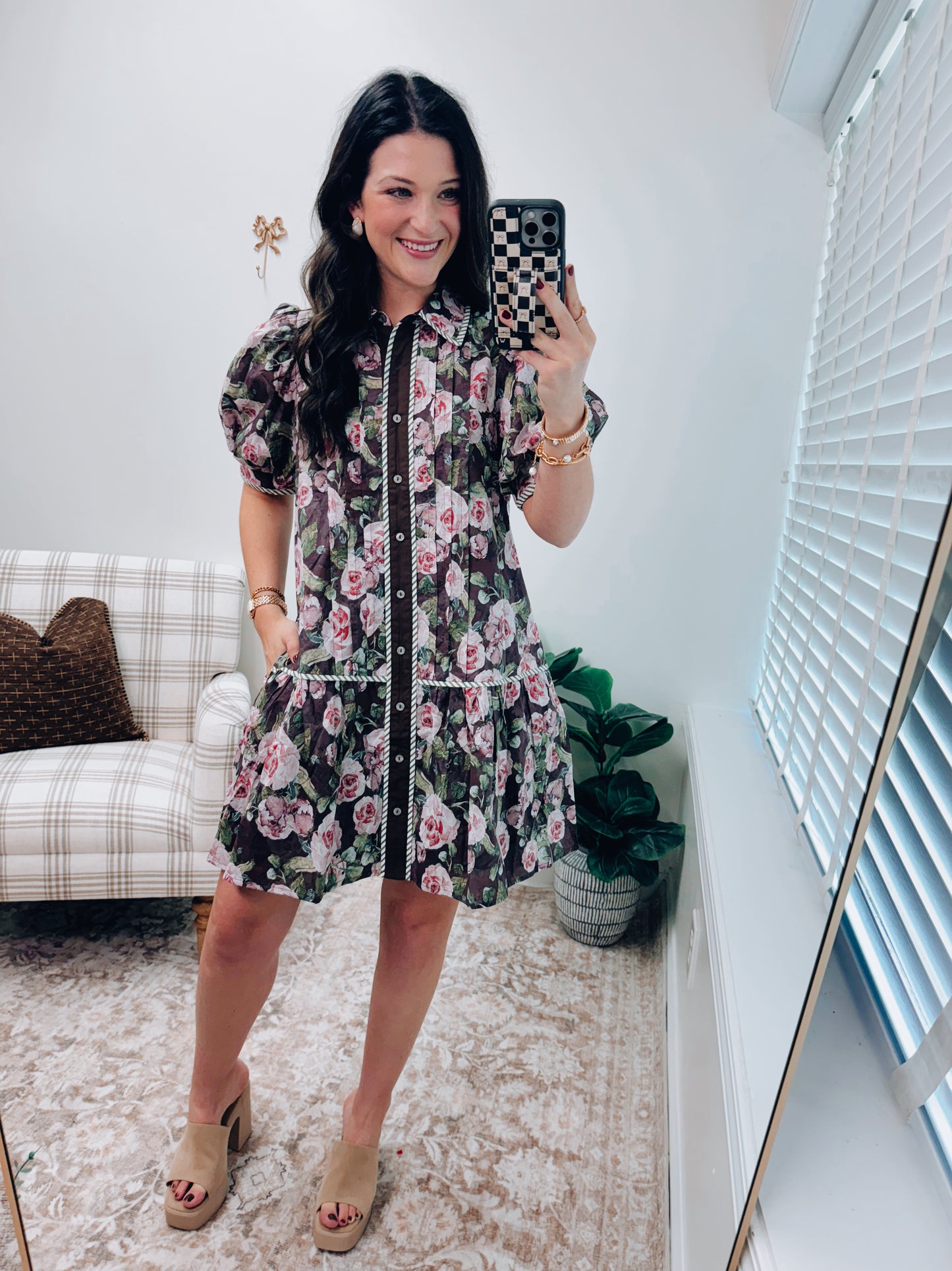 Adley Floral Combo Mini Dress