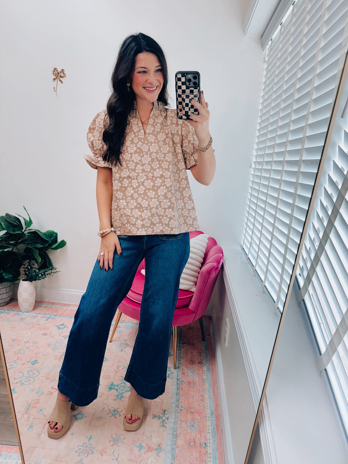 Floral Jacquard Textured Top