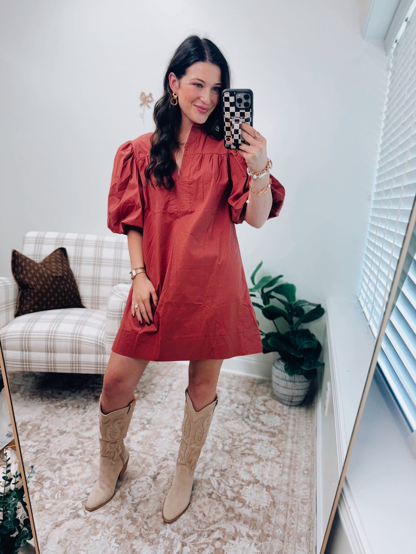 Masala Puff Mini Dress