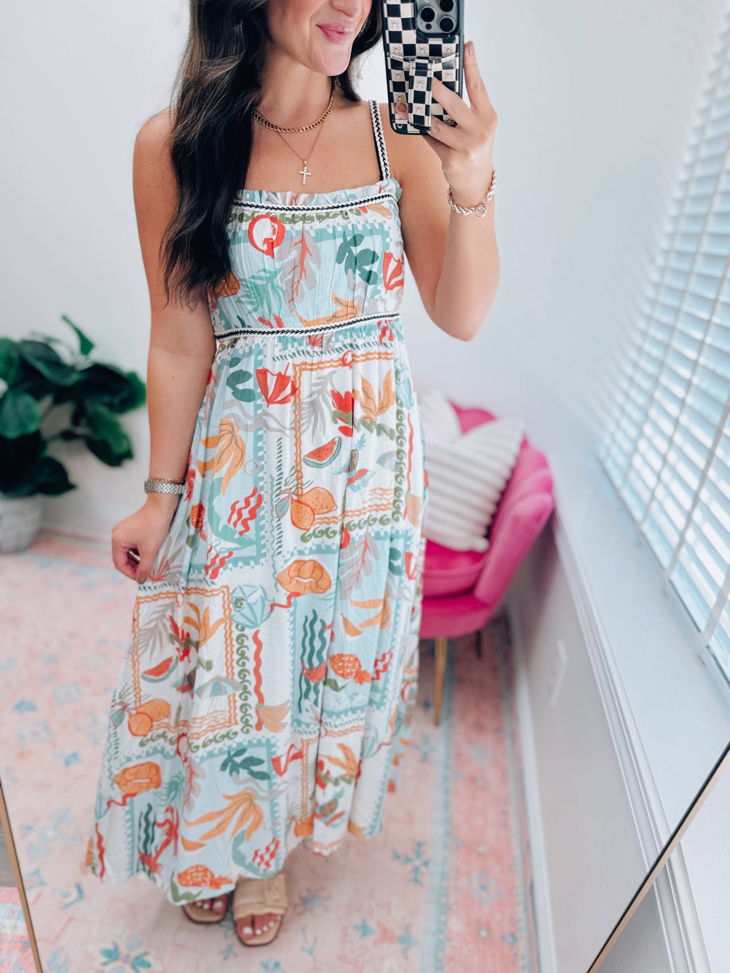 Palmer Braid Trim Midi Dress