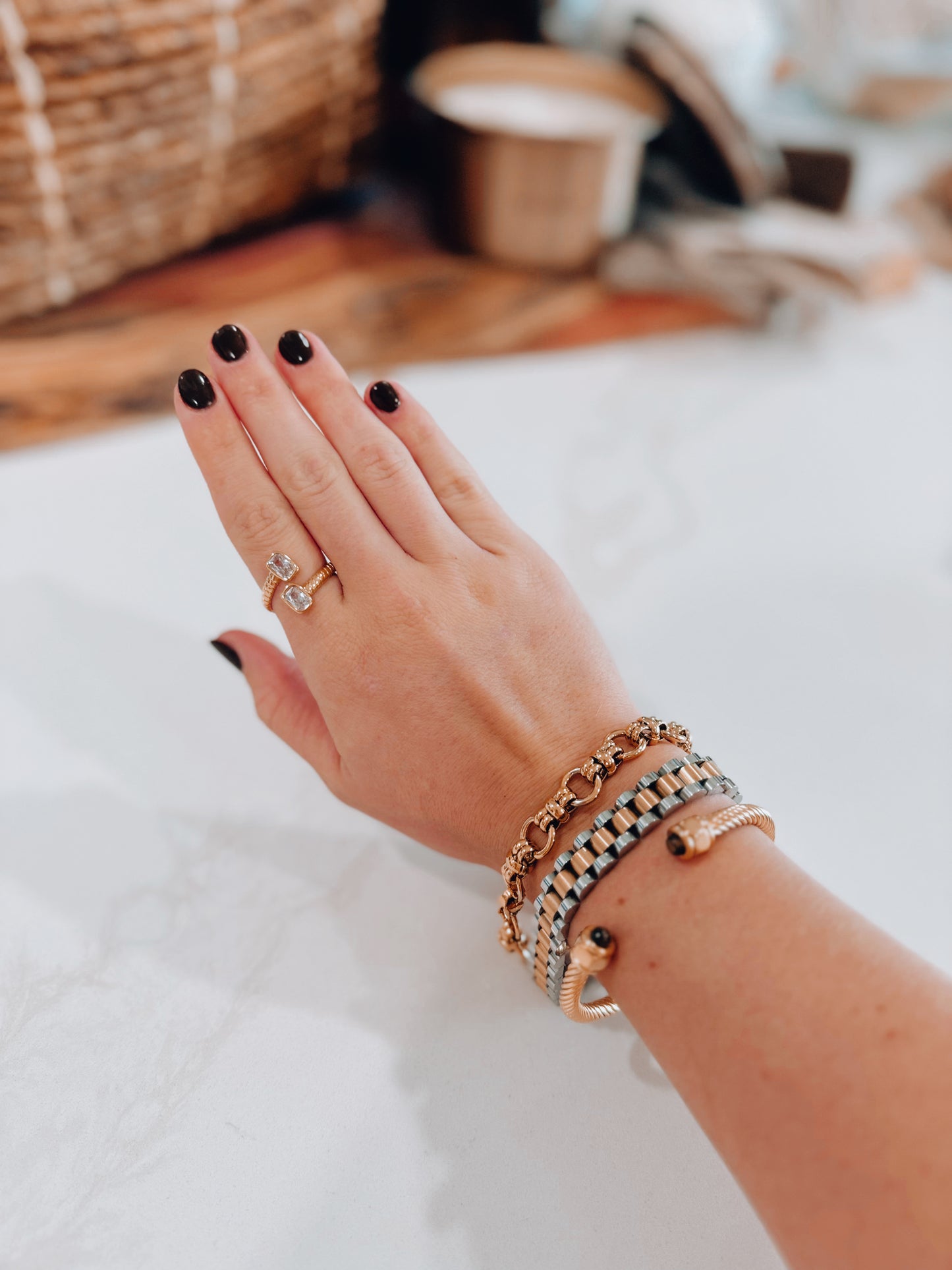18k Gold Plated Diamond Wrap Ring