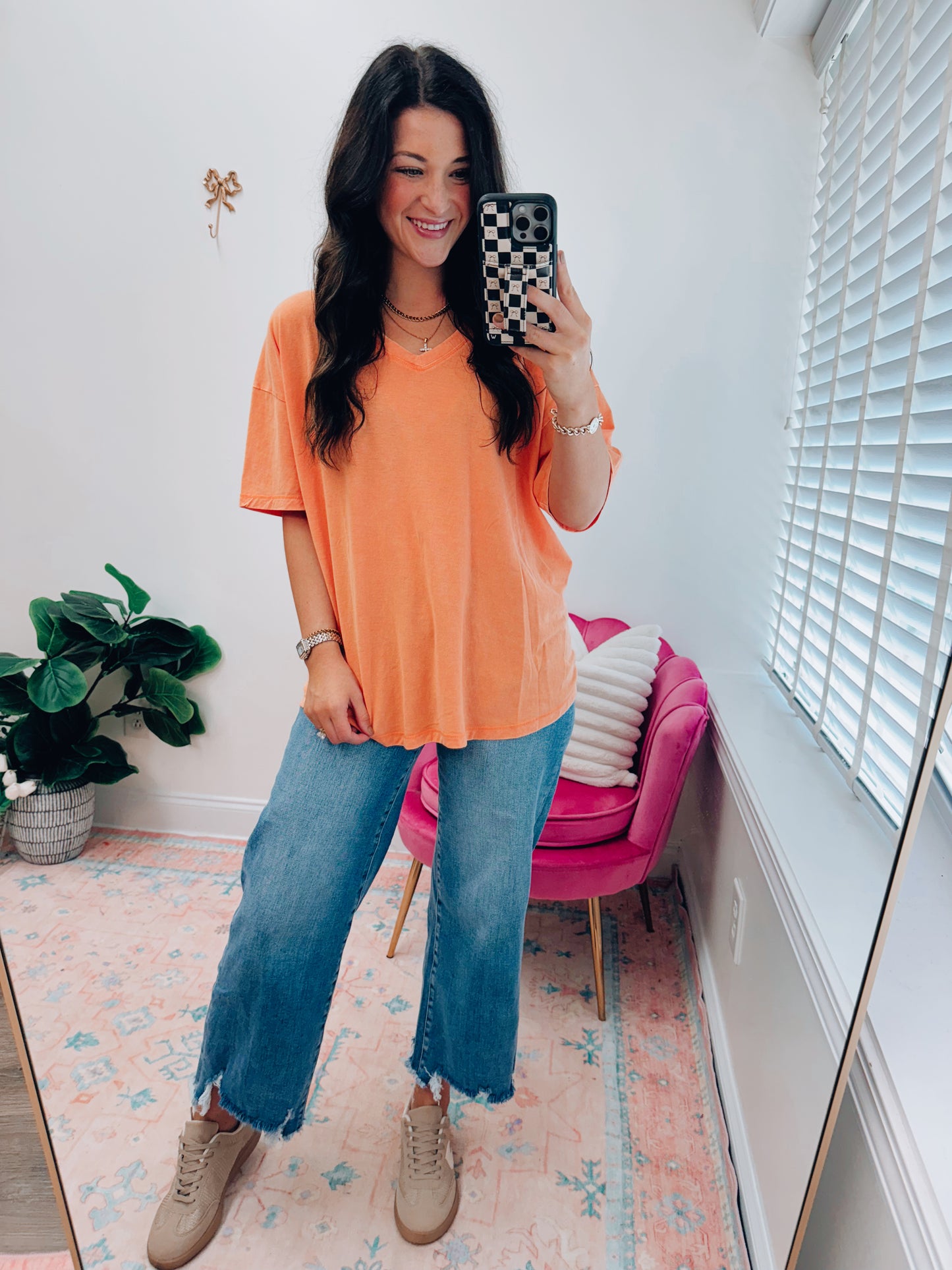 Cantaloupe V Mineral Wash Tee