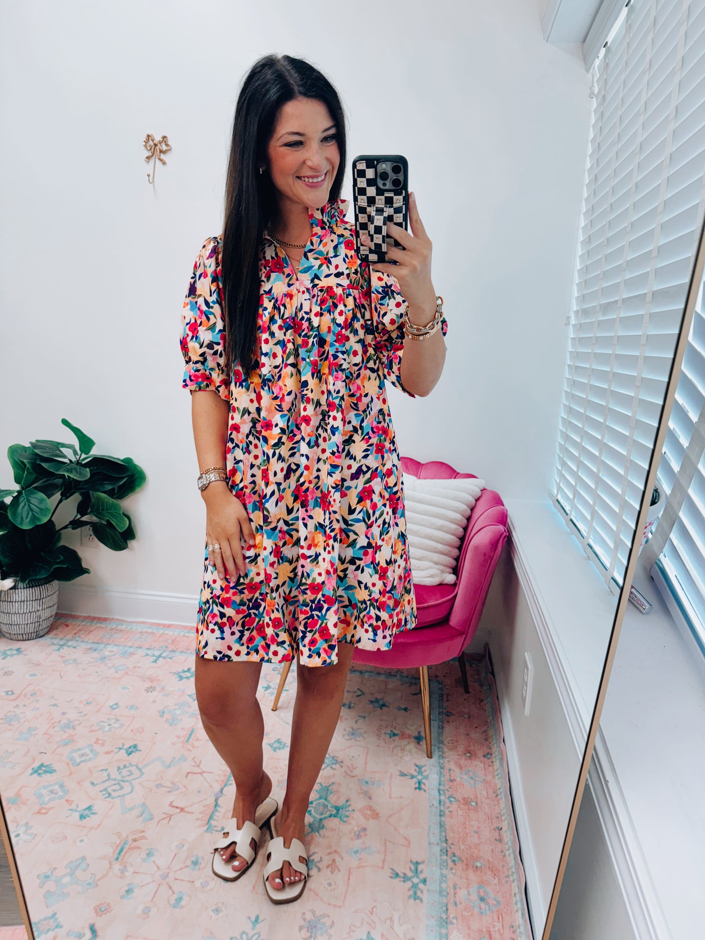 Color Mix Mini Dress