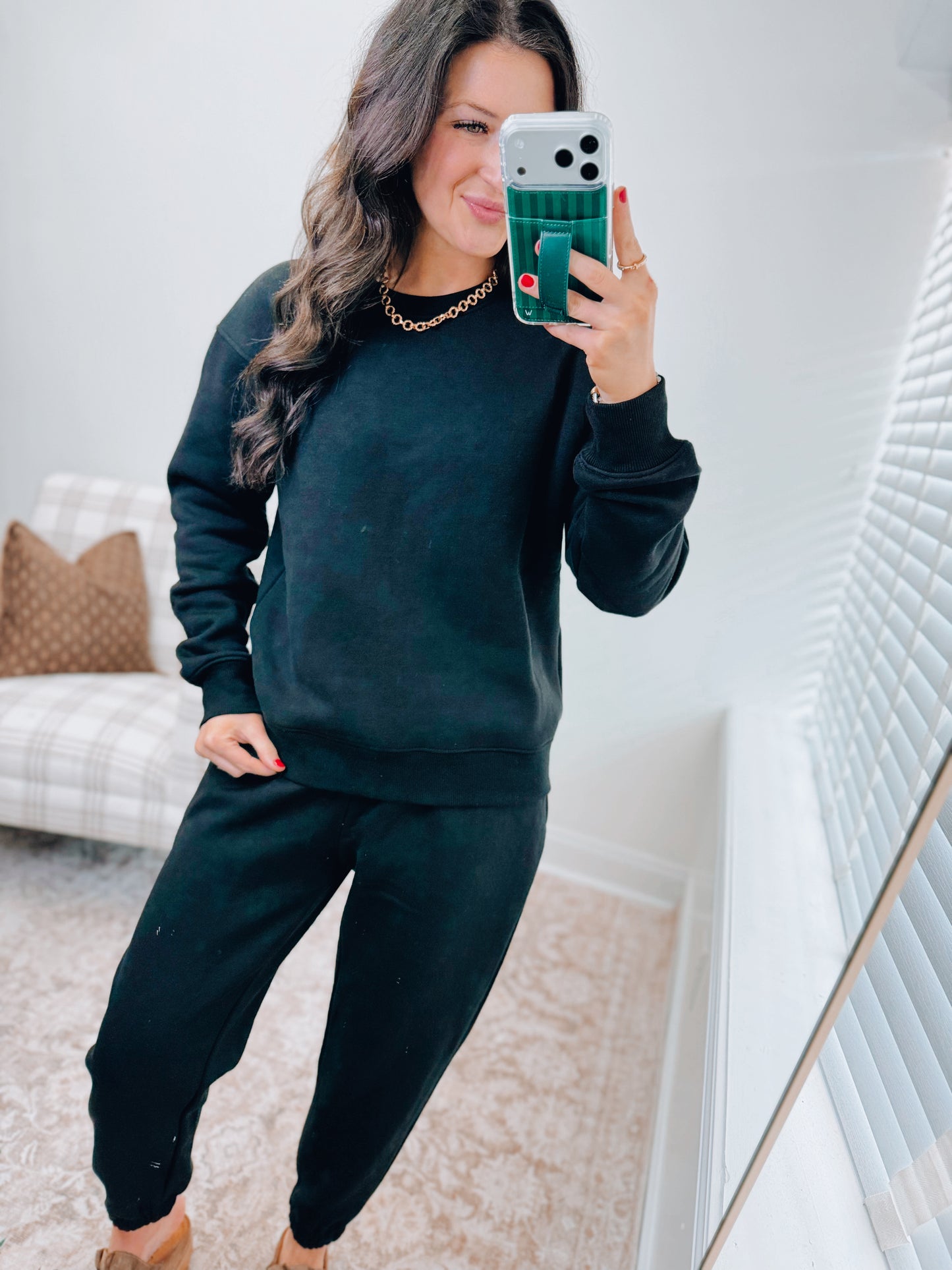 Classic Fit Jogger Lounge Set - Black