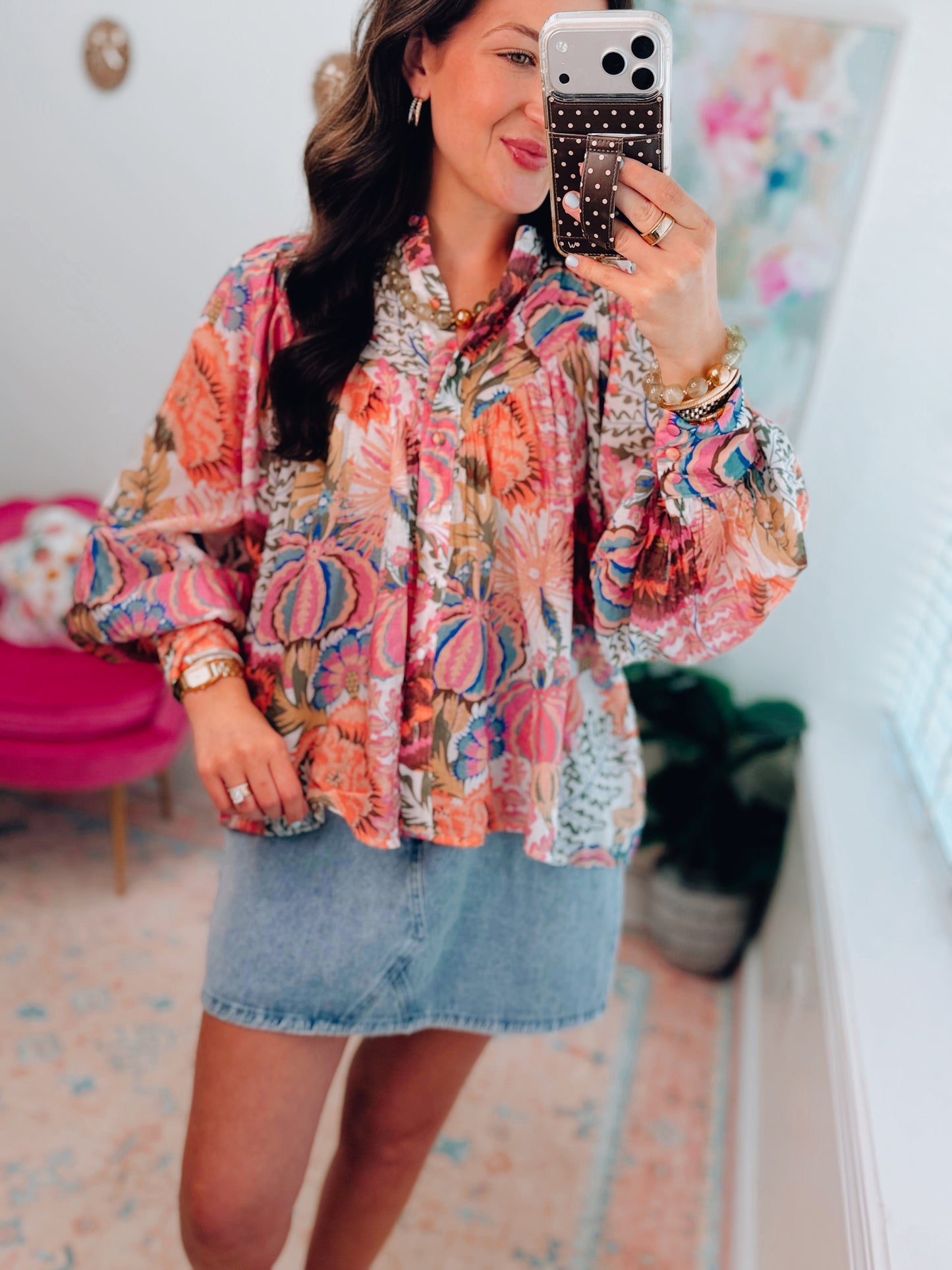 Indie Sheer Printed Top