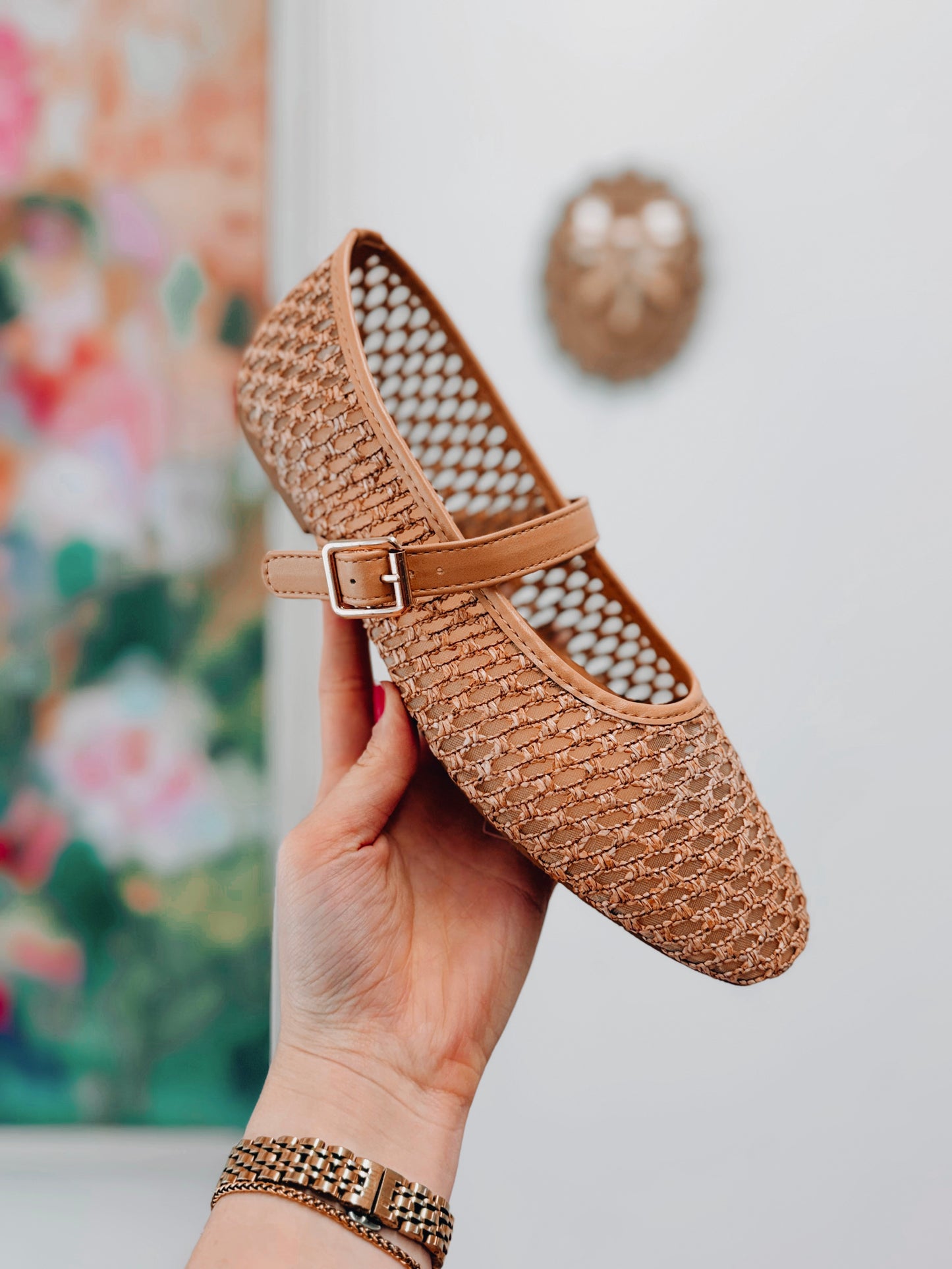 Woven Knit Mary Jane Flats