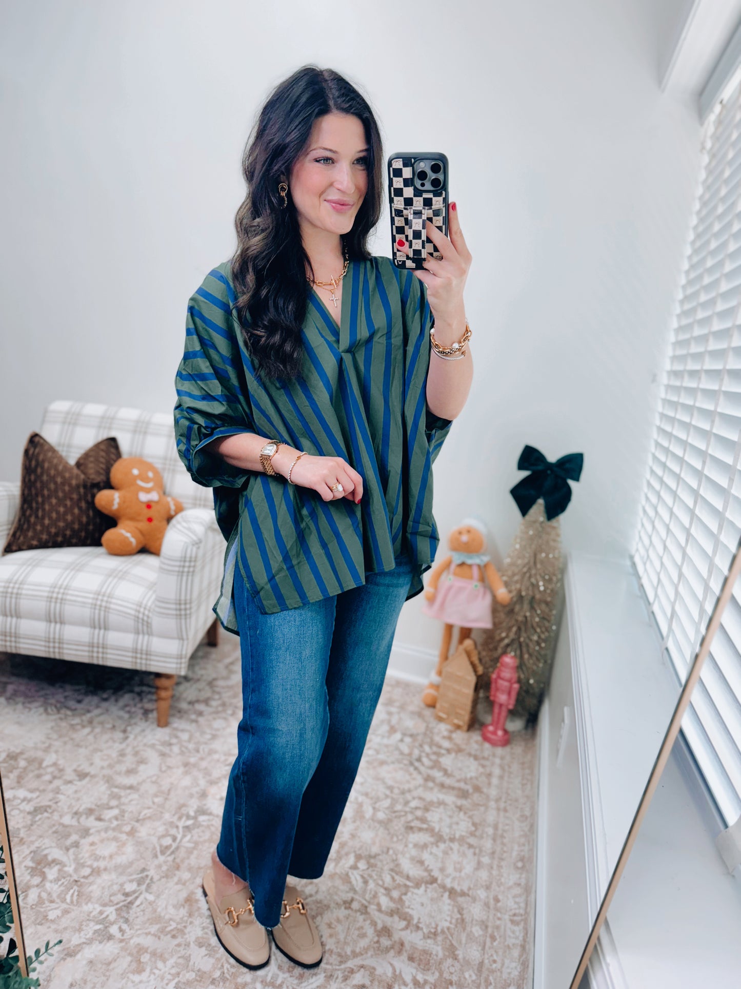 Oversized Hunter Striped Dolman Top