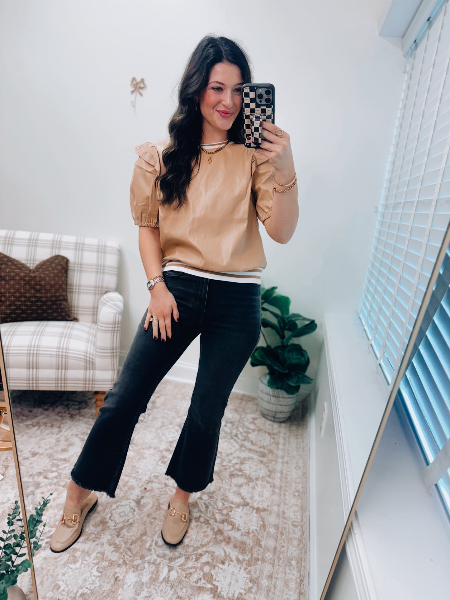 Brielle Faux Leather Top