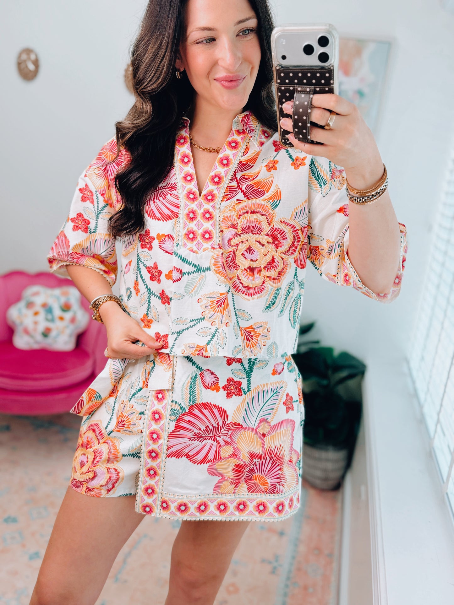 Tropical Escape Skort Set - Pink