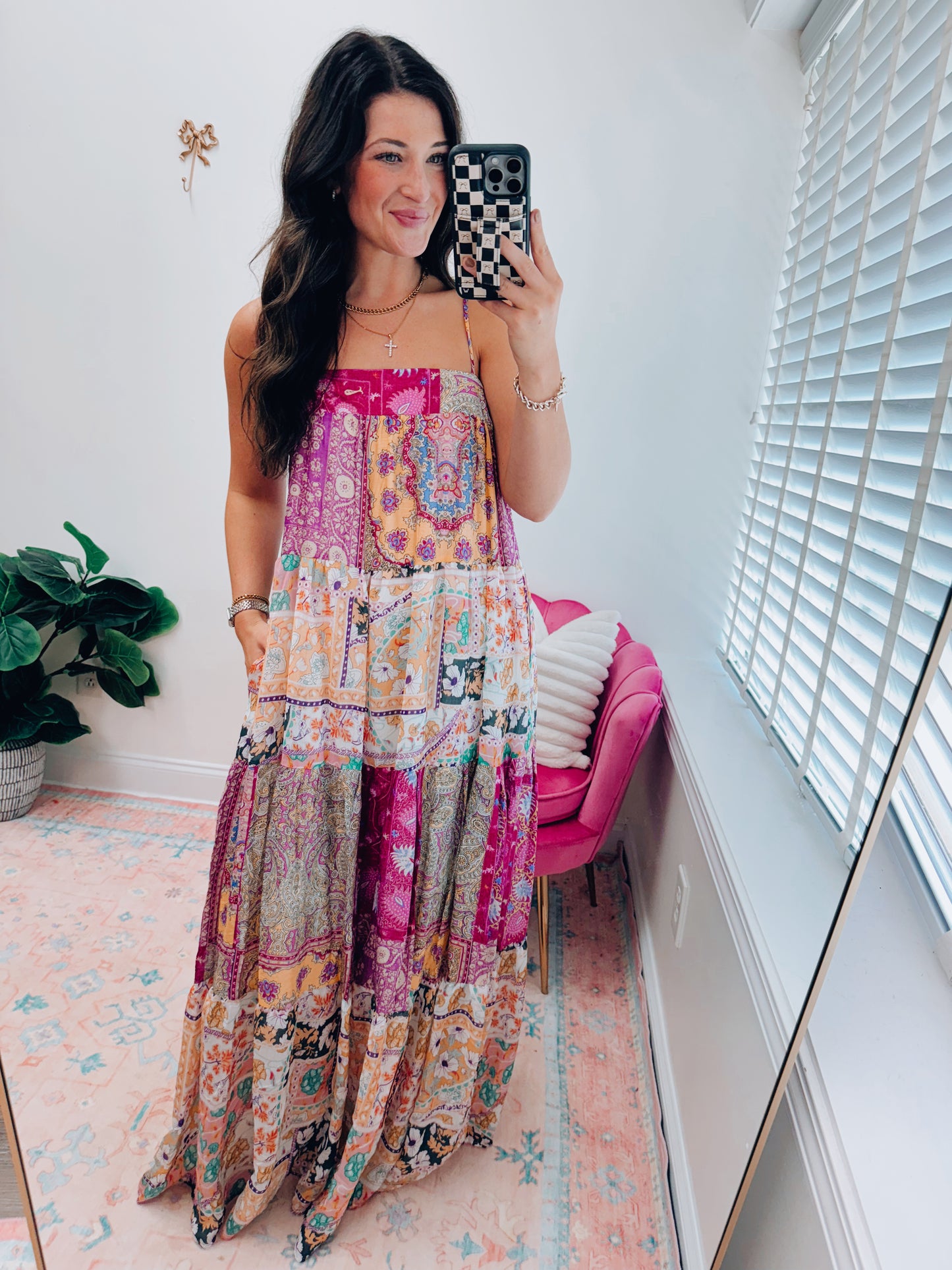 Eliza Multi Mix Maxi Dress - Plum