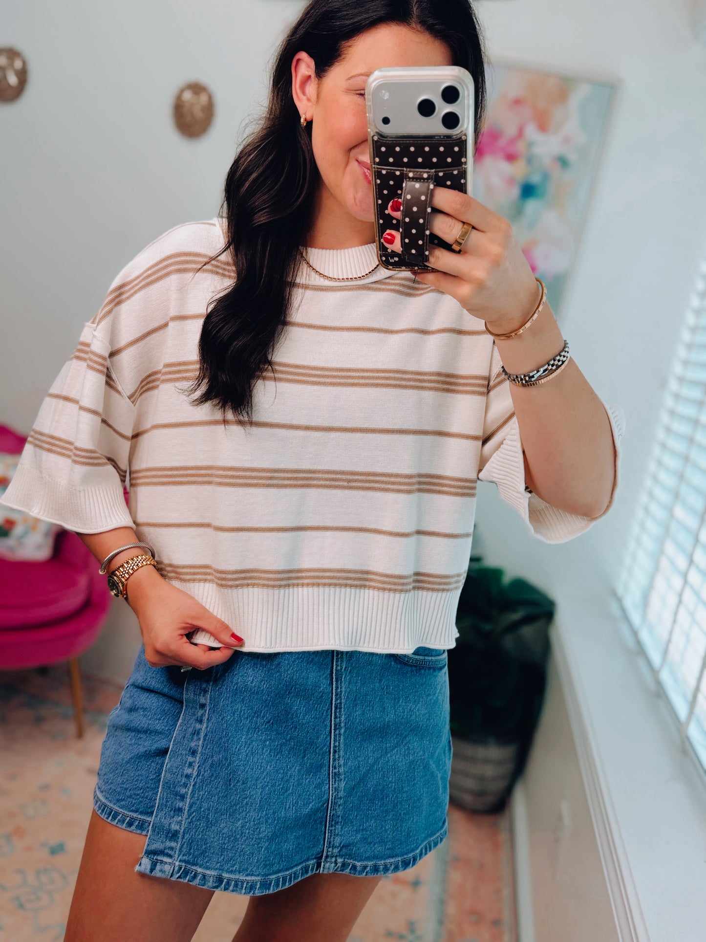 Avery Striped Boxy Knit Top