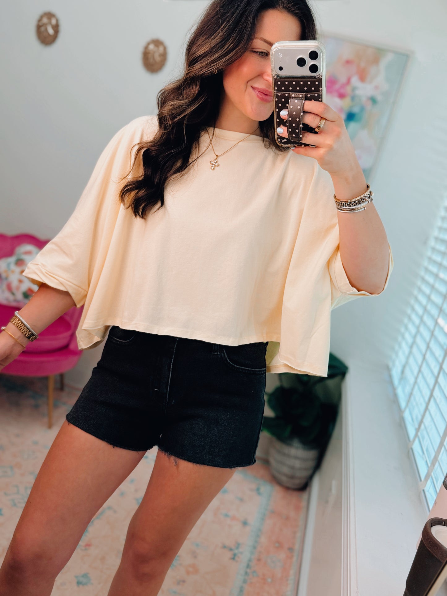 Lemon Slub Oversized Top