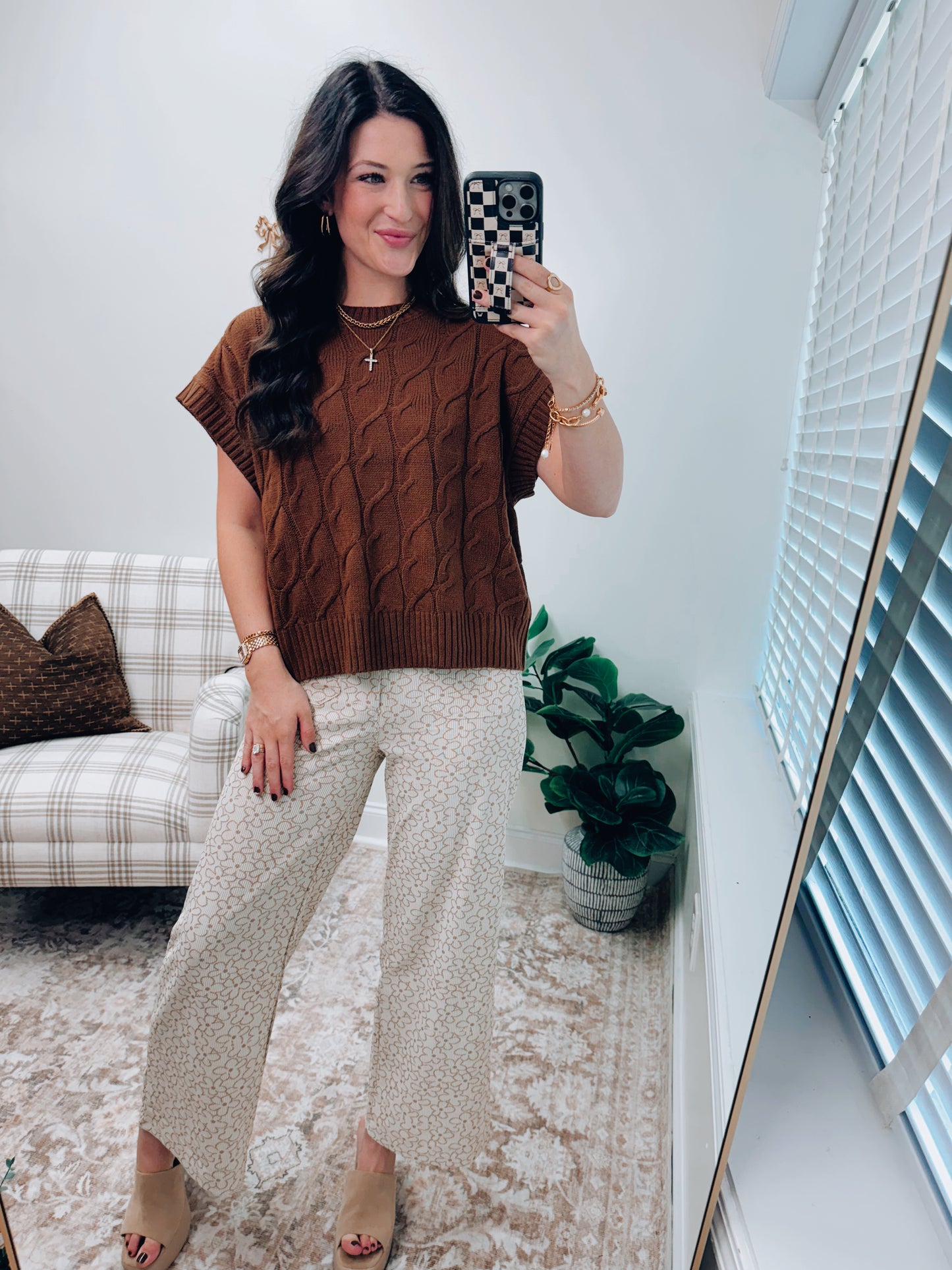 Oversized Cable Knit Sweater Top