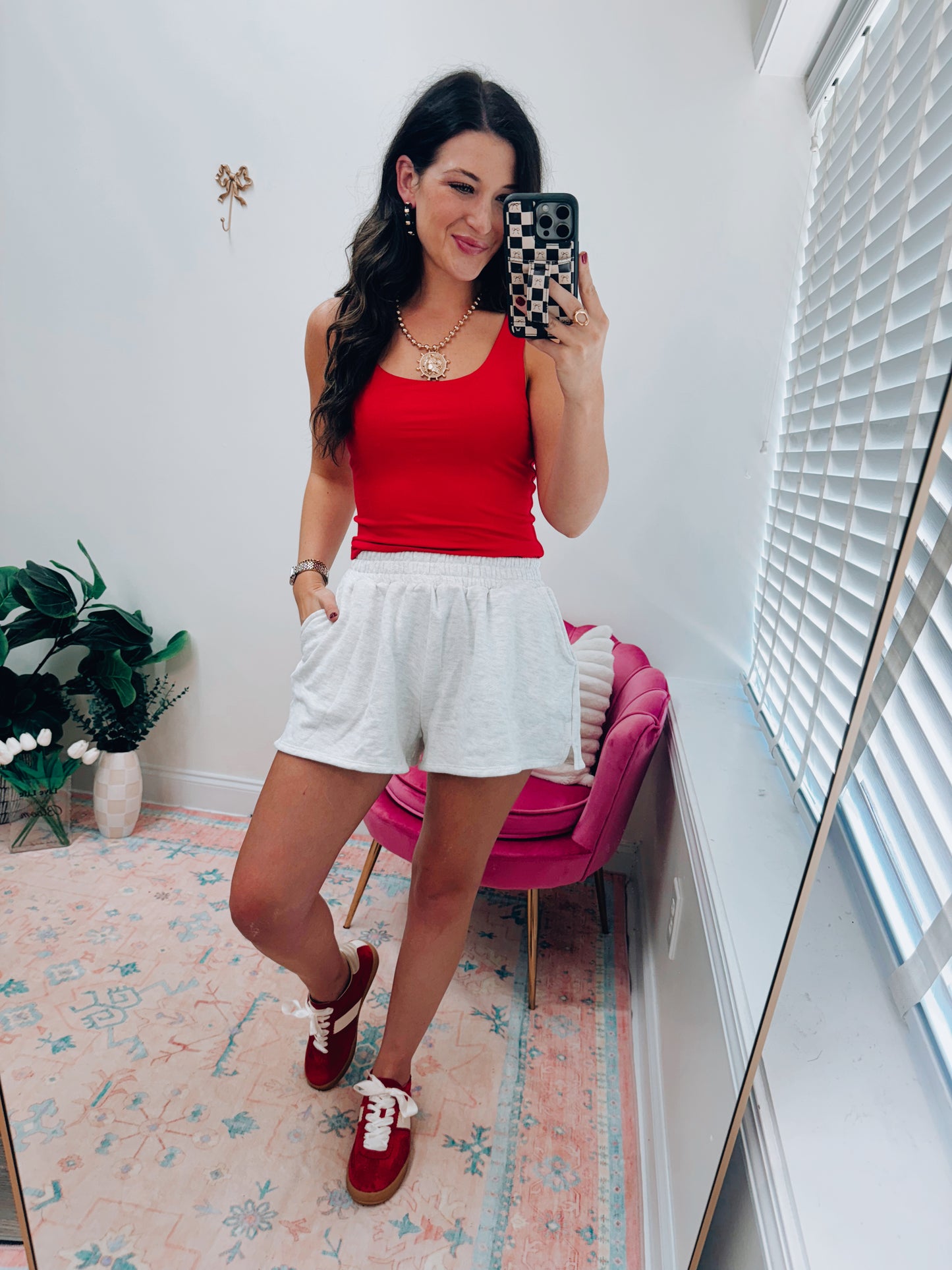 Heather Gray Side Pocket Terry Shorts