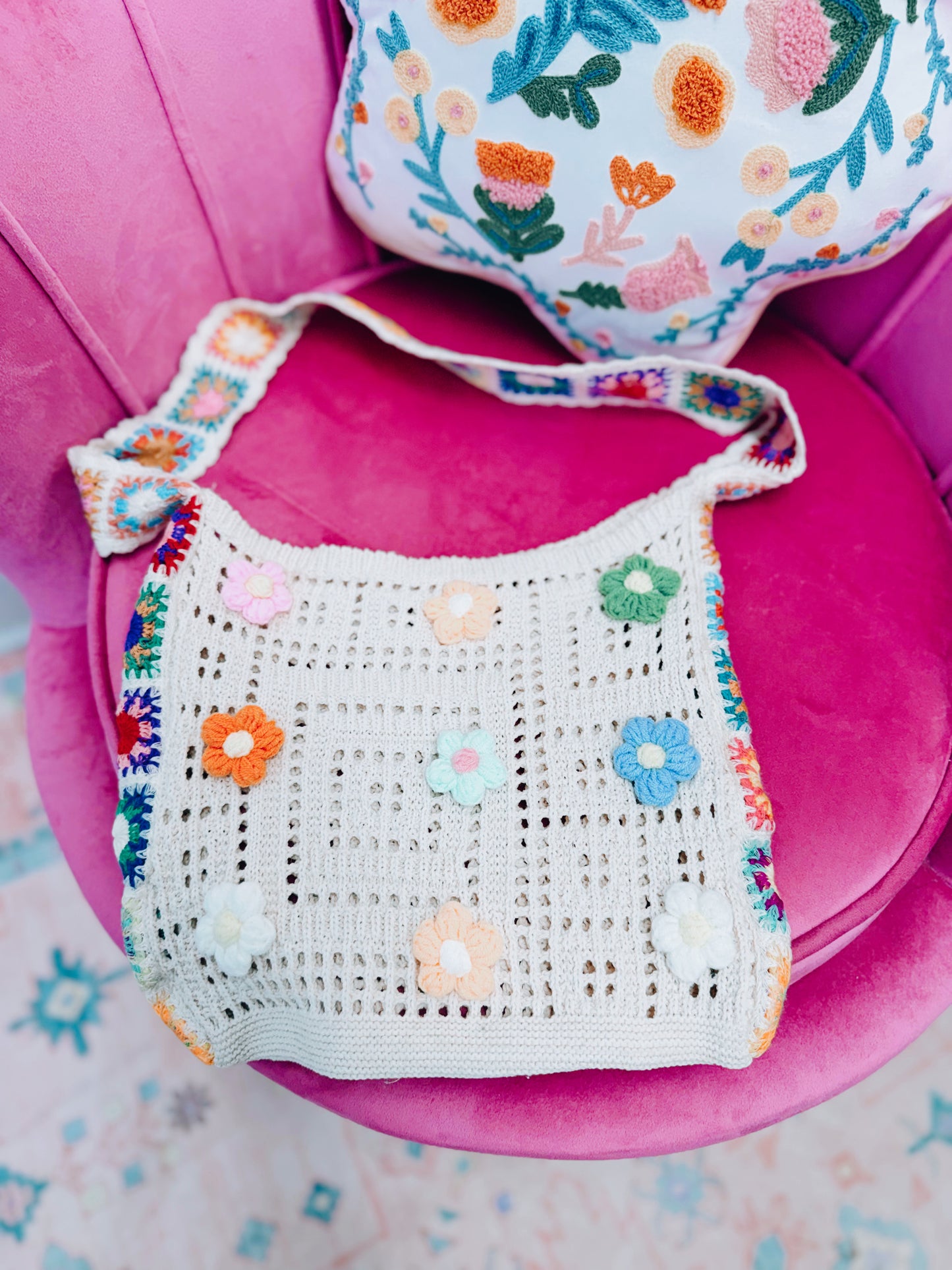 Kova Floral Crochet Tote