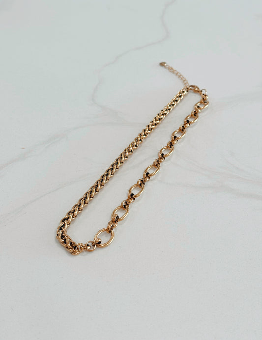 18k Gold Plated Meadow Asymmetry  Chain Necklace