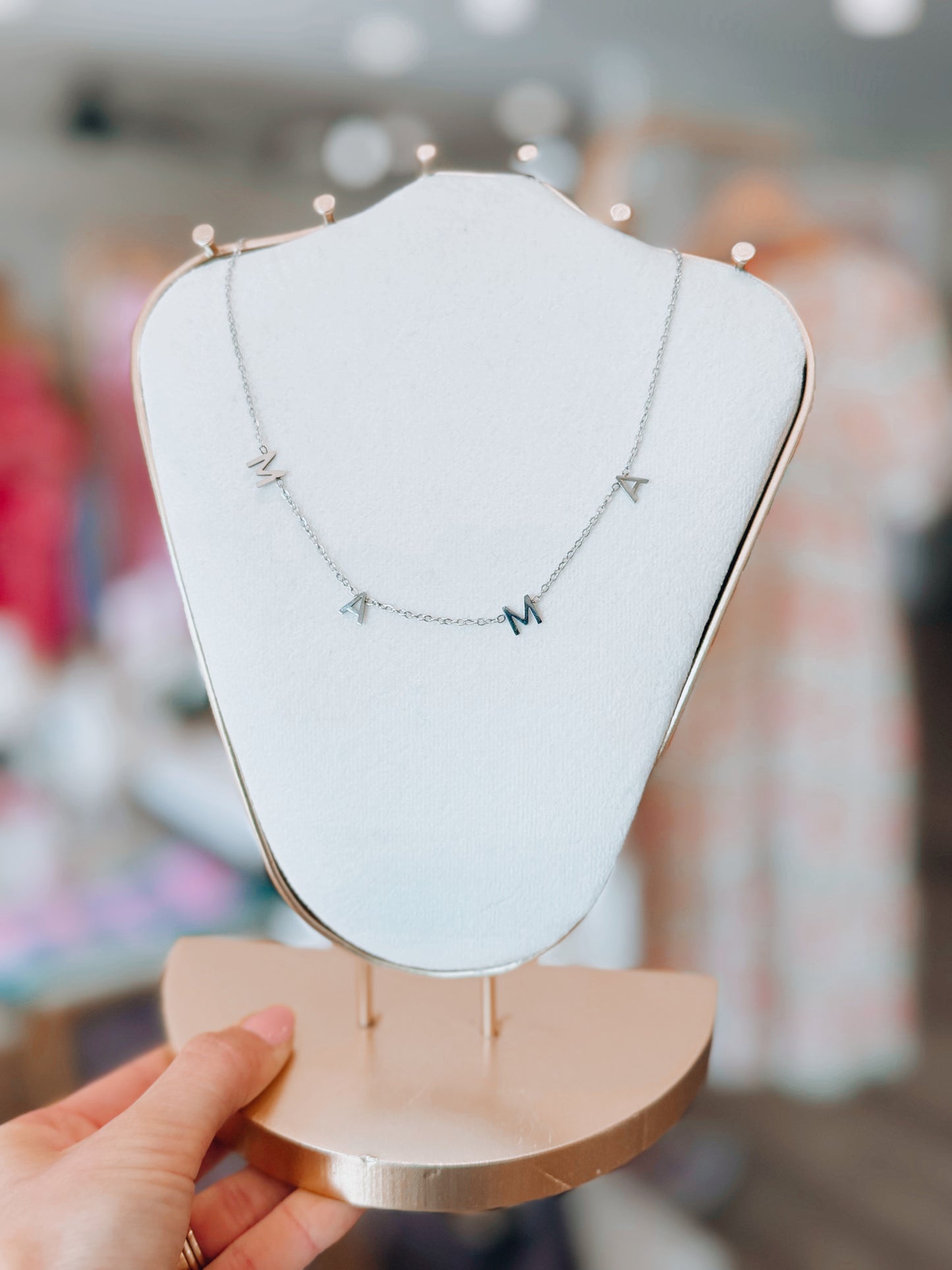 Mama Letter Necklace | Stainless Steel