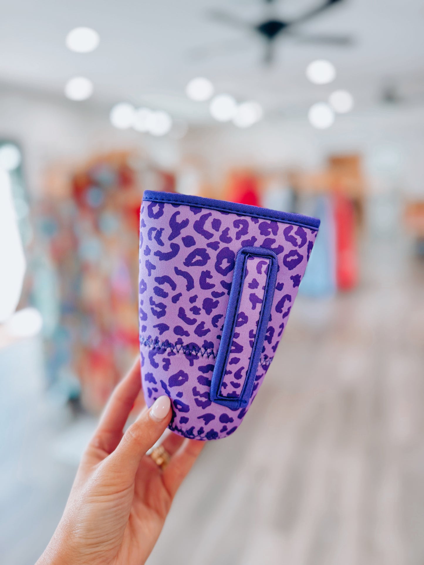 Purple Leopard Coffee Sleeve