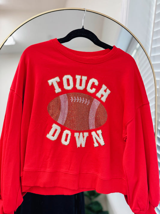 Touch Down Patch Crewneck - Red