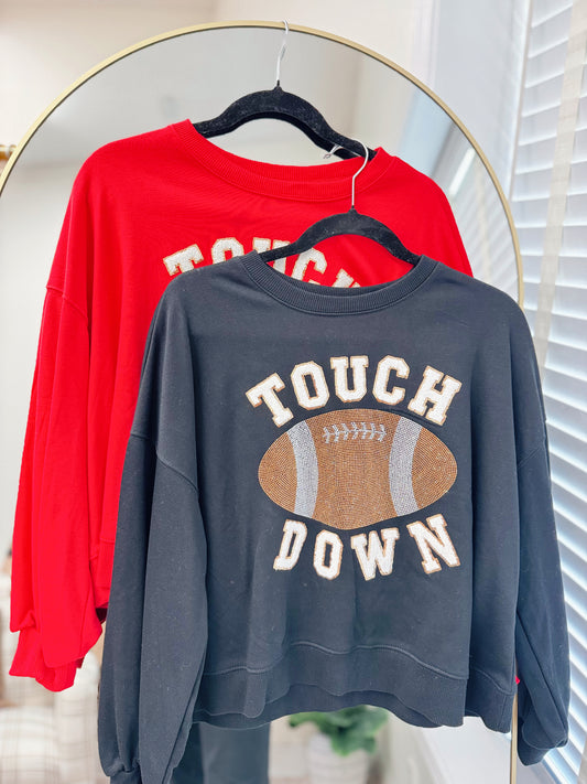 Touch Down Patch Crewneck - Black