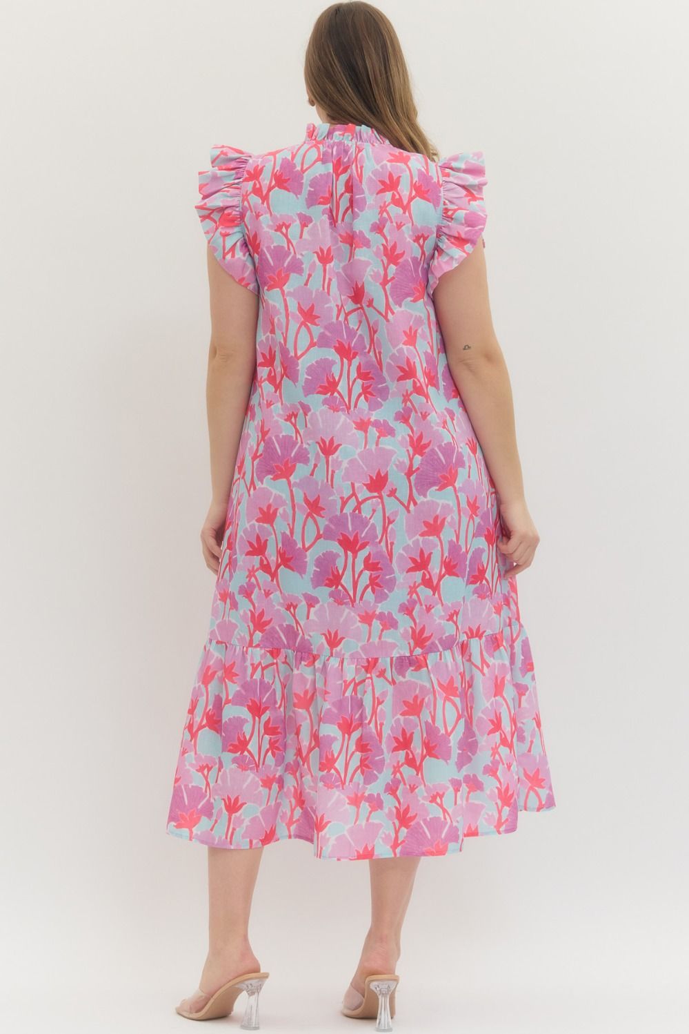 CURVY Lavender Mix Midi Dress