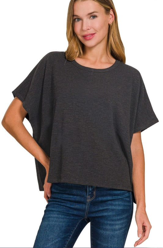 CURVY Arlo Black Knit Top