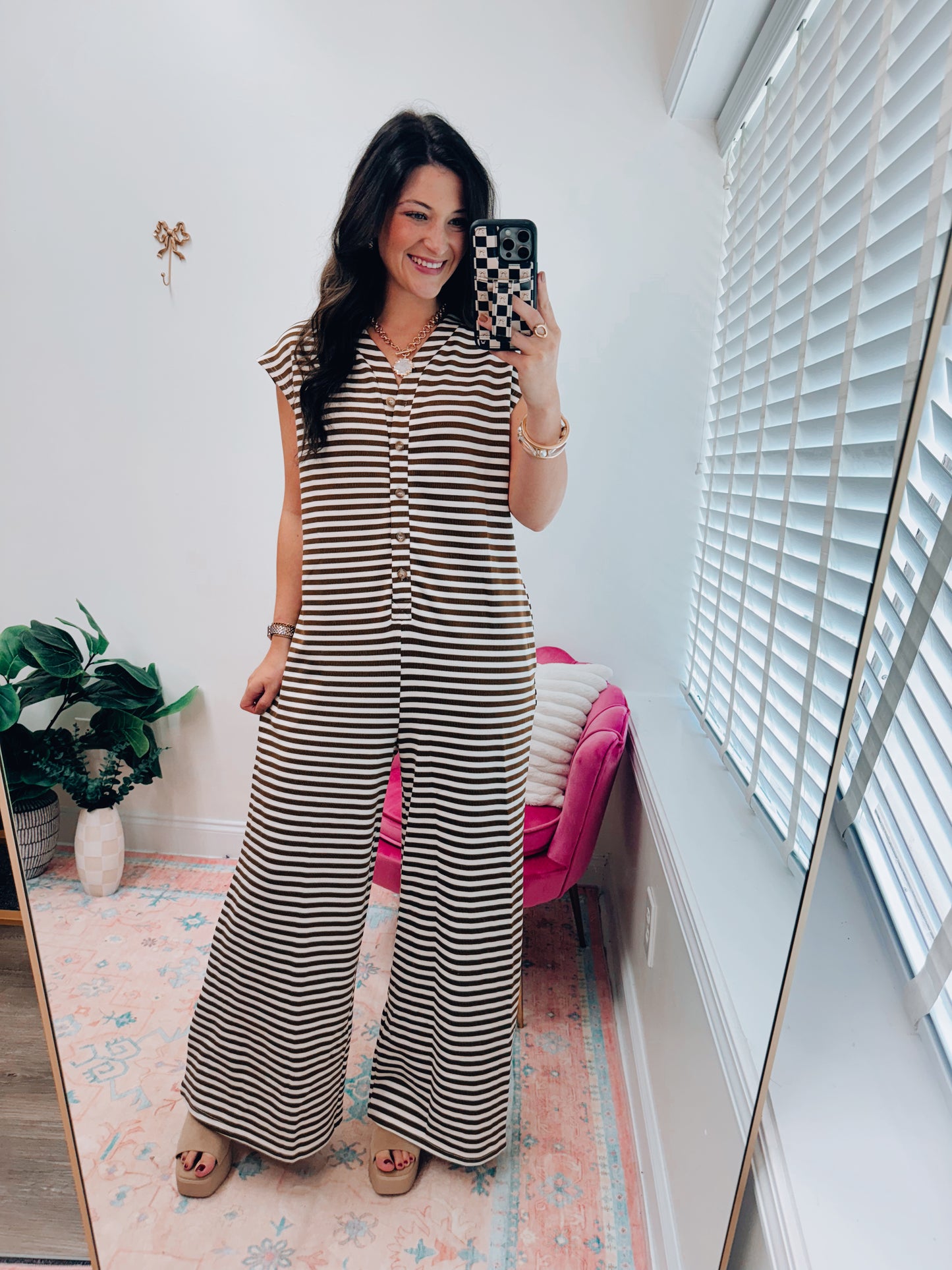 Copper Moon Striped Jumpsuit