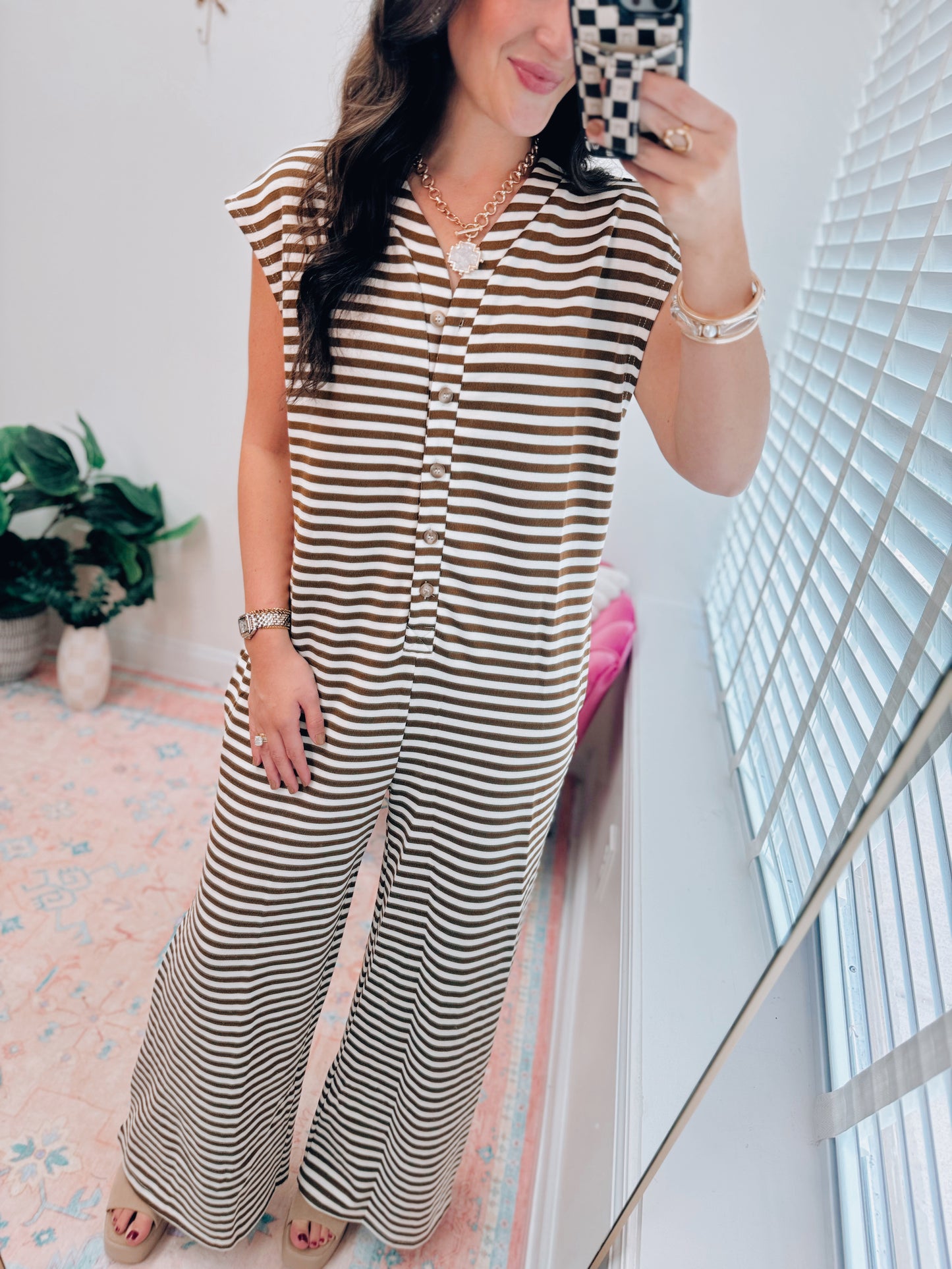 Copper Moon Striped Jumpsuit