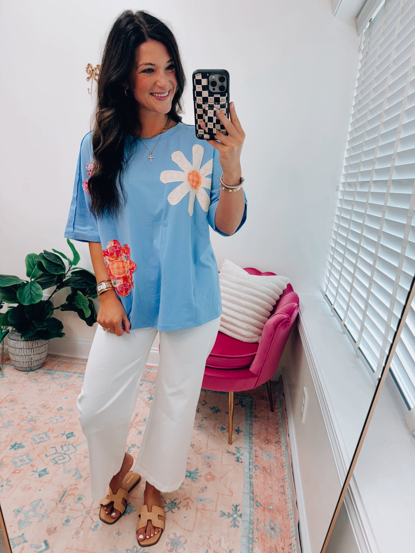 Daisy Patchwork Oversized Floral Tee