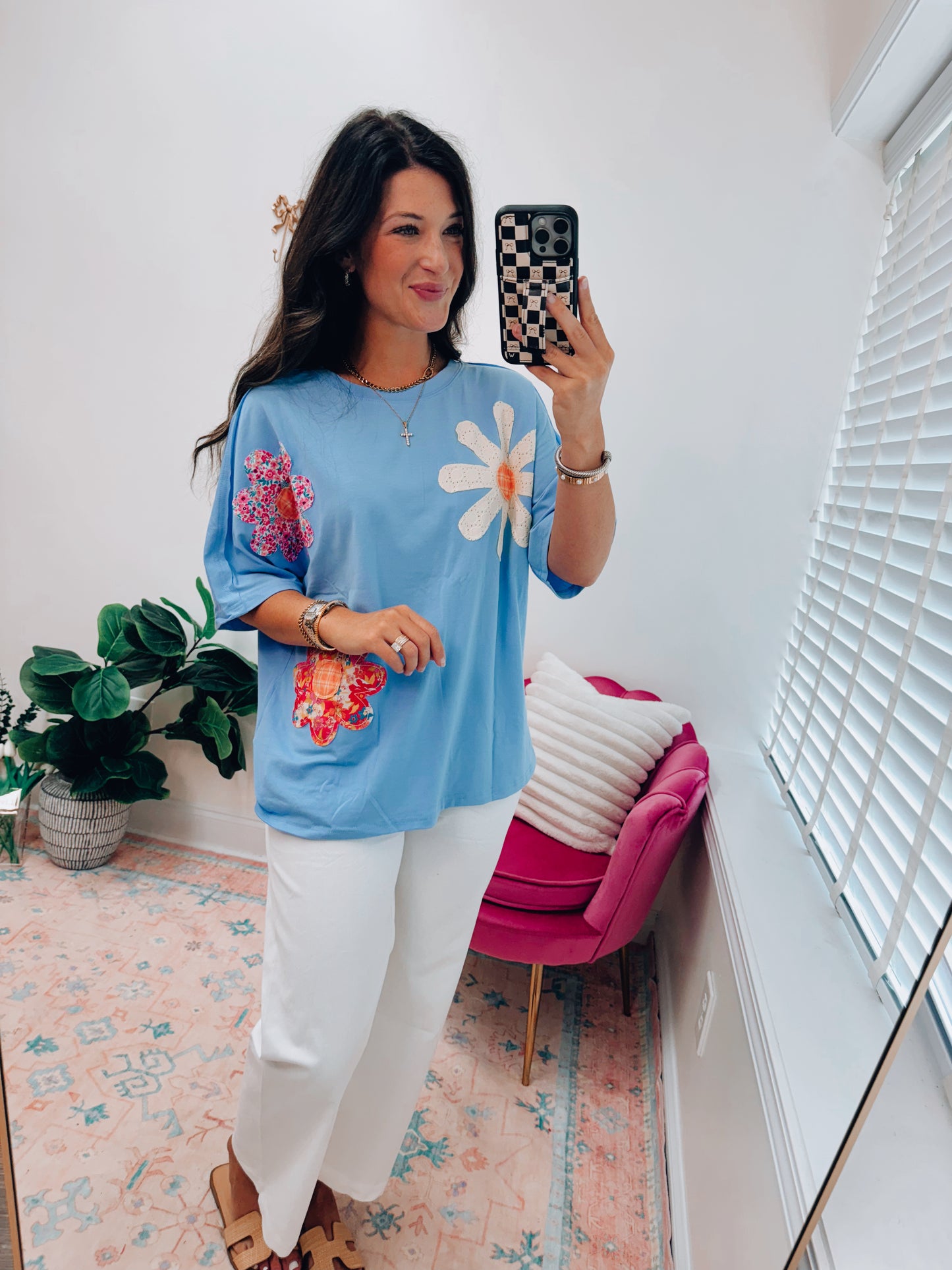 Daisy Patchwork Oversized Floral Tee