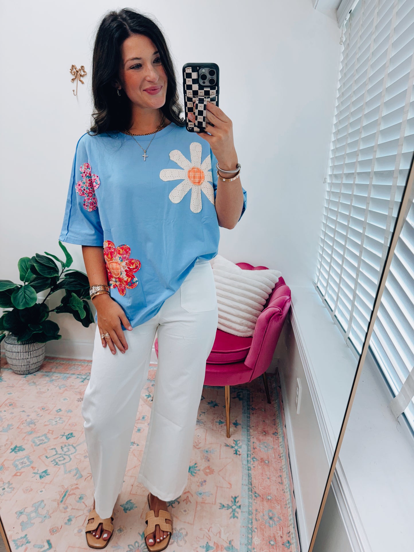 Daisy Patchwork Oversized Floral Tee