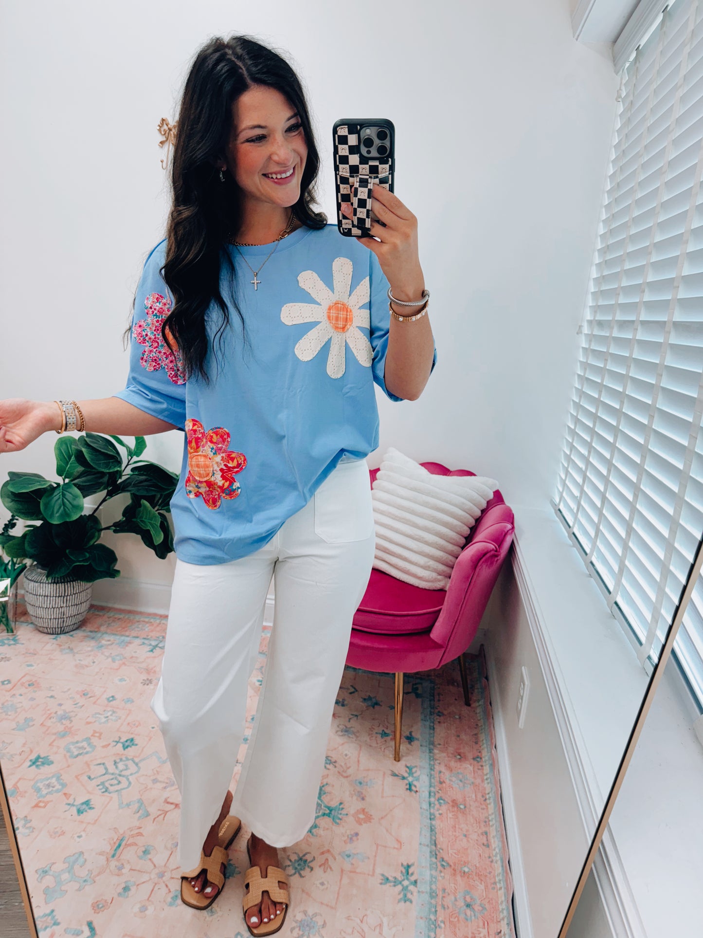 Daisy Patchwork Oversized Floral Tee