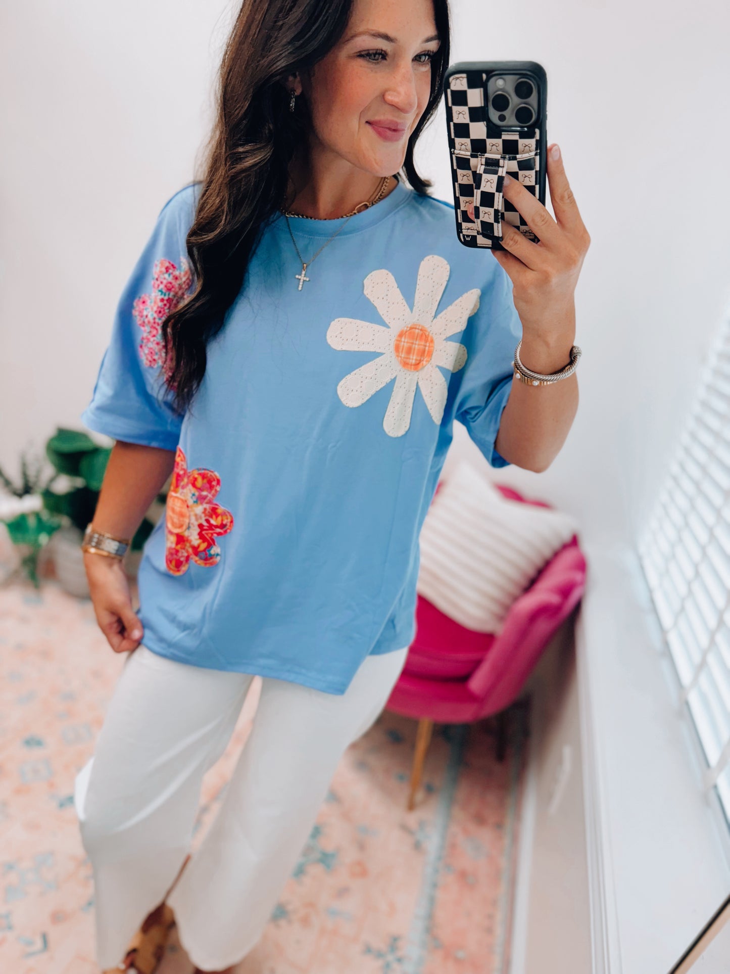 Daisy Patchwork Oversized Floral Tee