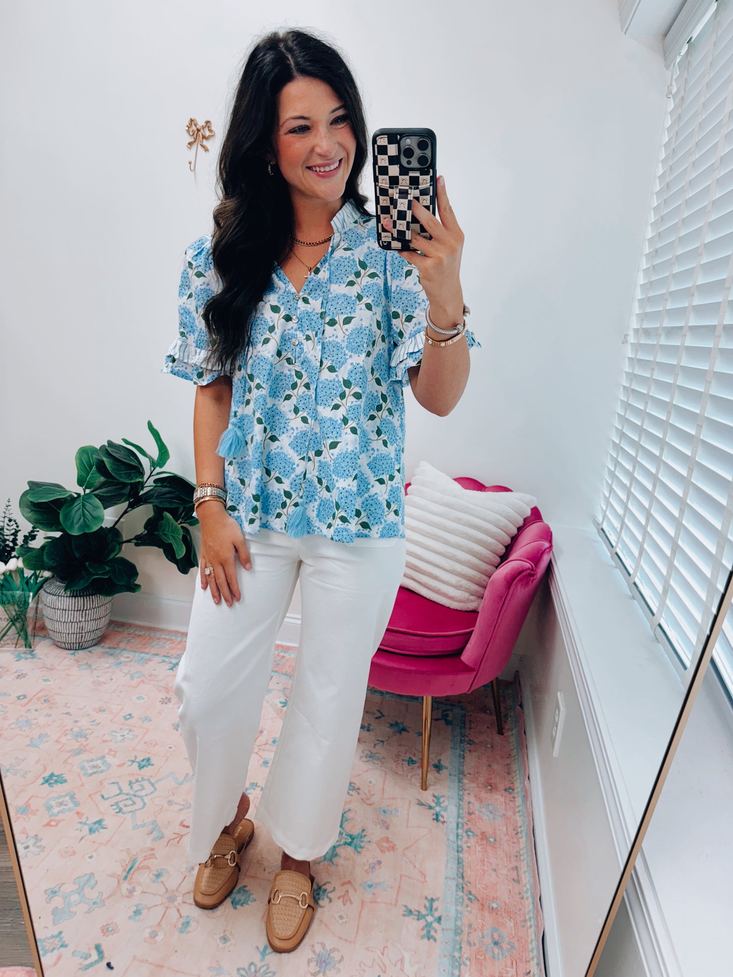 Calling Hydrangeas Ruffle Top