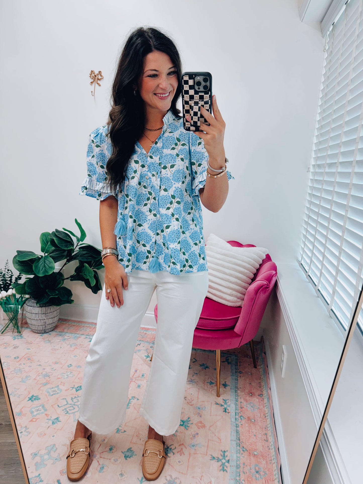Calling Hydrangeas Ruffle Top