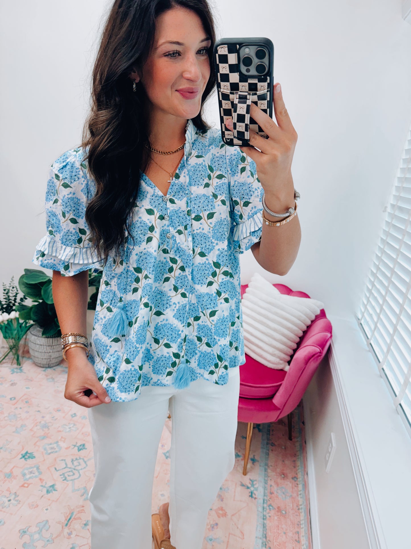 Calling Hydrangeas Ruffle Top