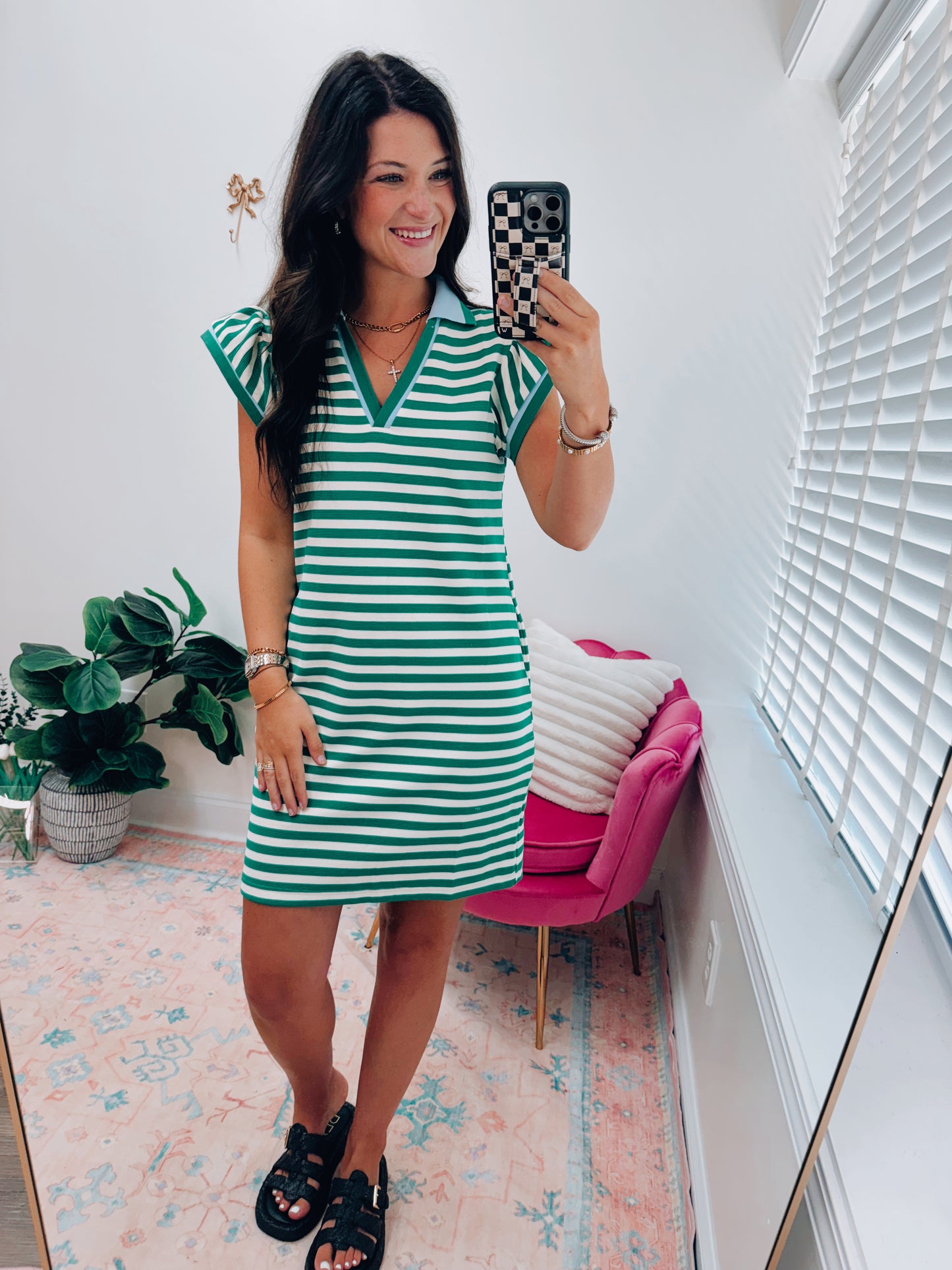 Griff Striped Ribbed Mini Dress
