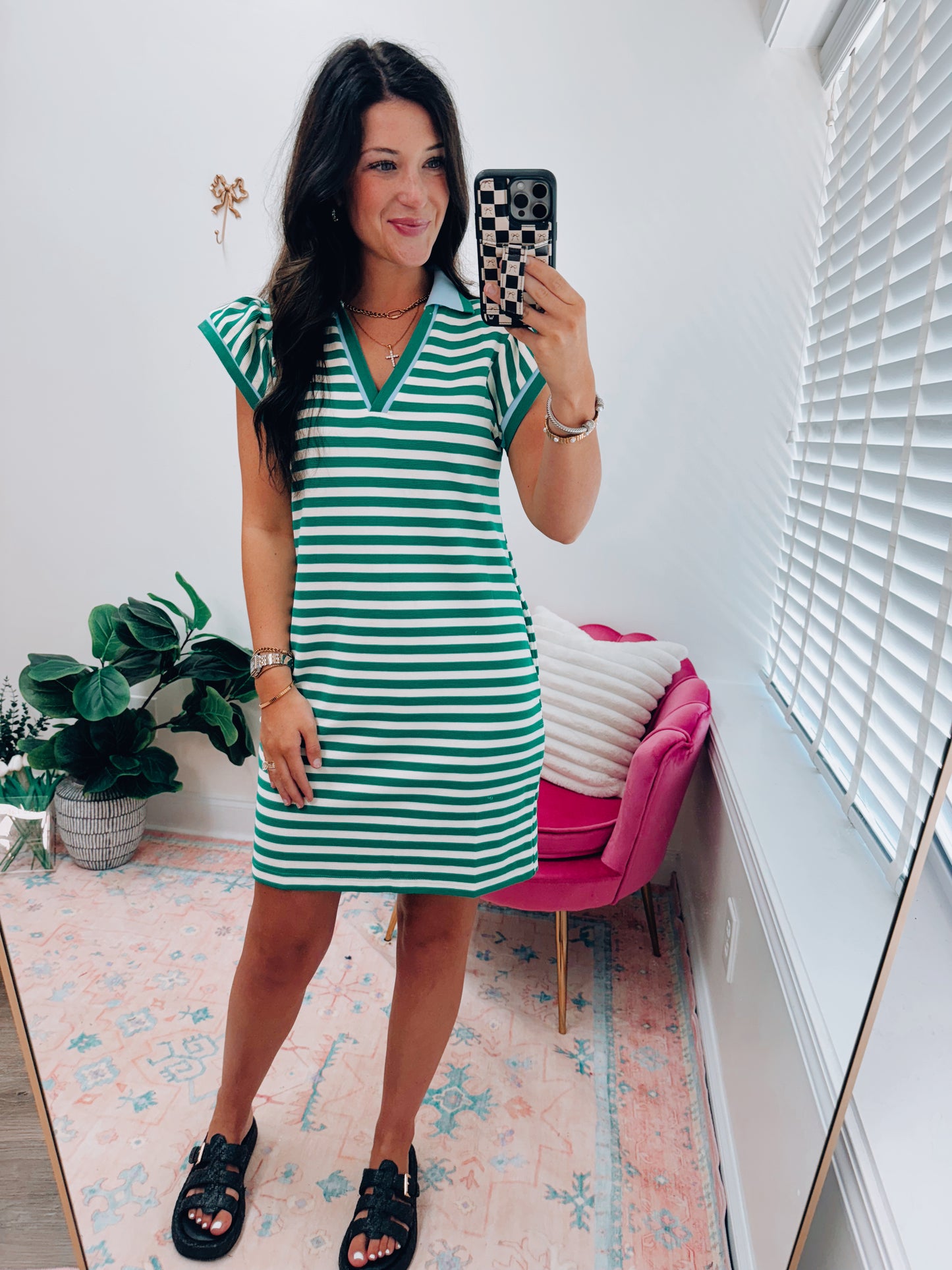 Griff Striped Ribbed Mini Dress