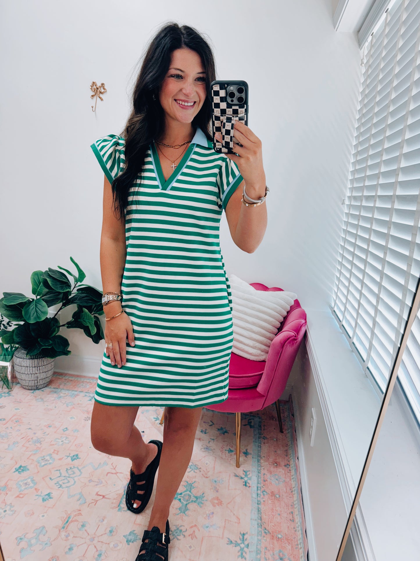 Griff Striped Ribbed Mini Dress