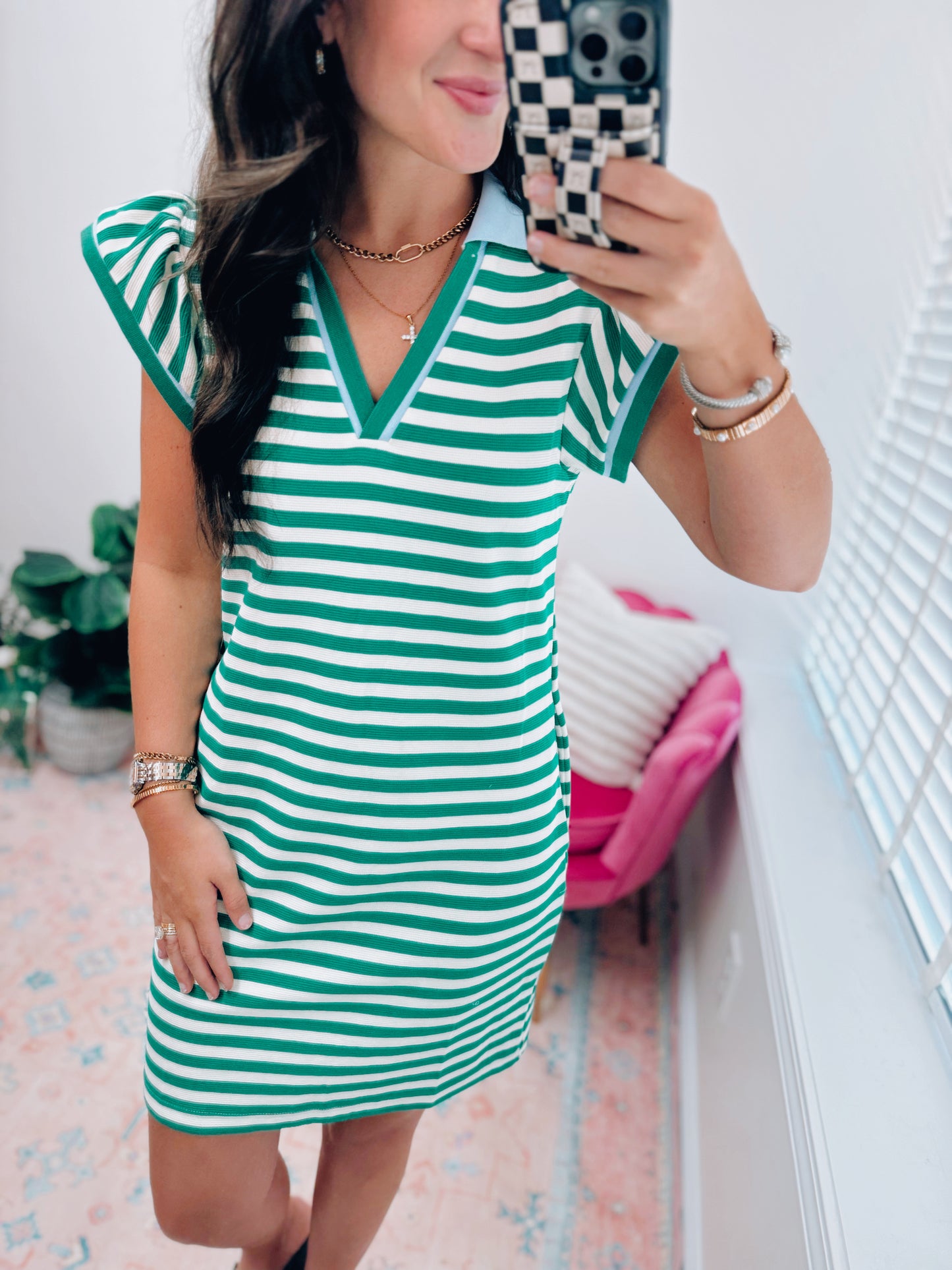 Griff Striped Ribbed Mini Dress