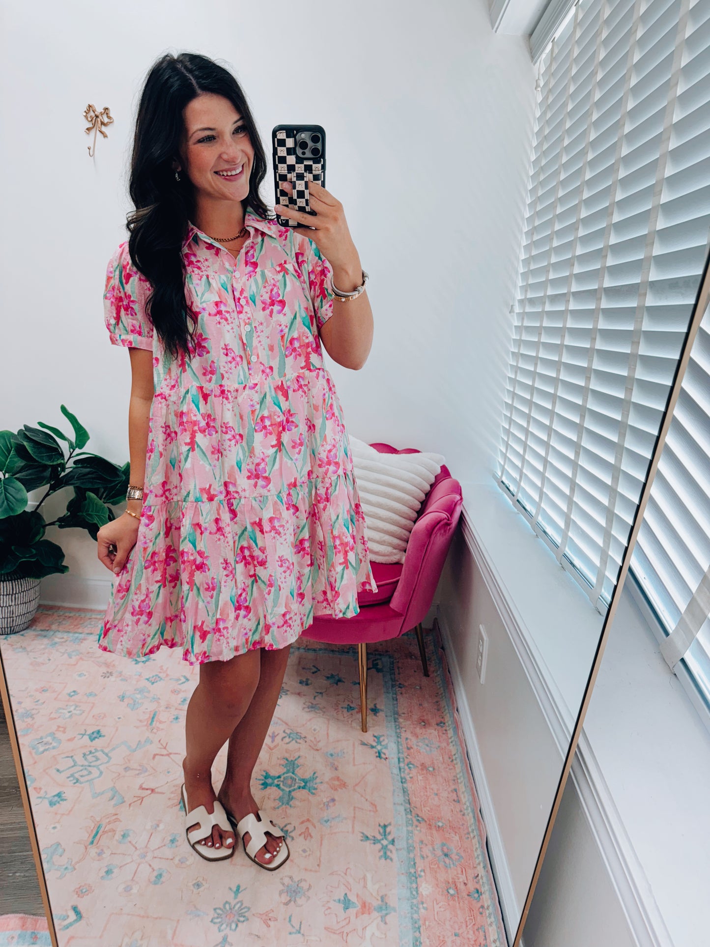 CURVY Vinnie Floral Print Mini Dress