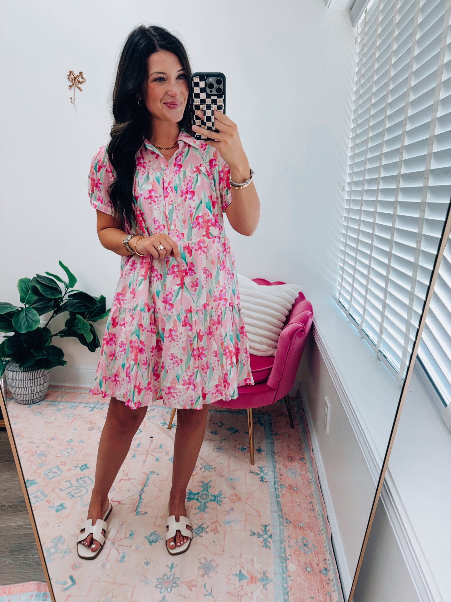 CURVY Vinnie Floral Print Mini Dress