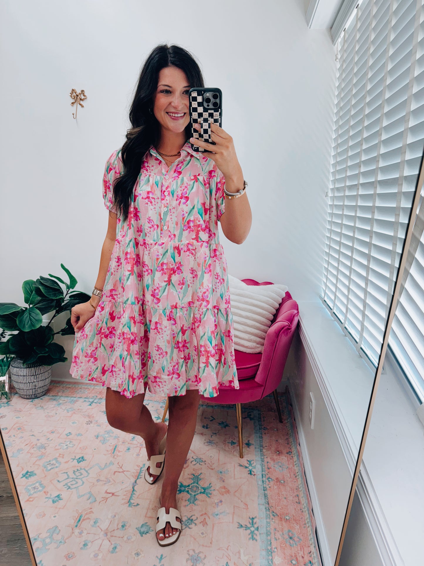 CURVY Vinnie Floral Print Mini Dress
