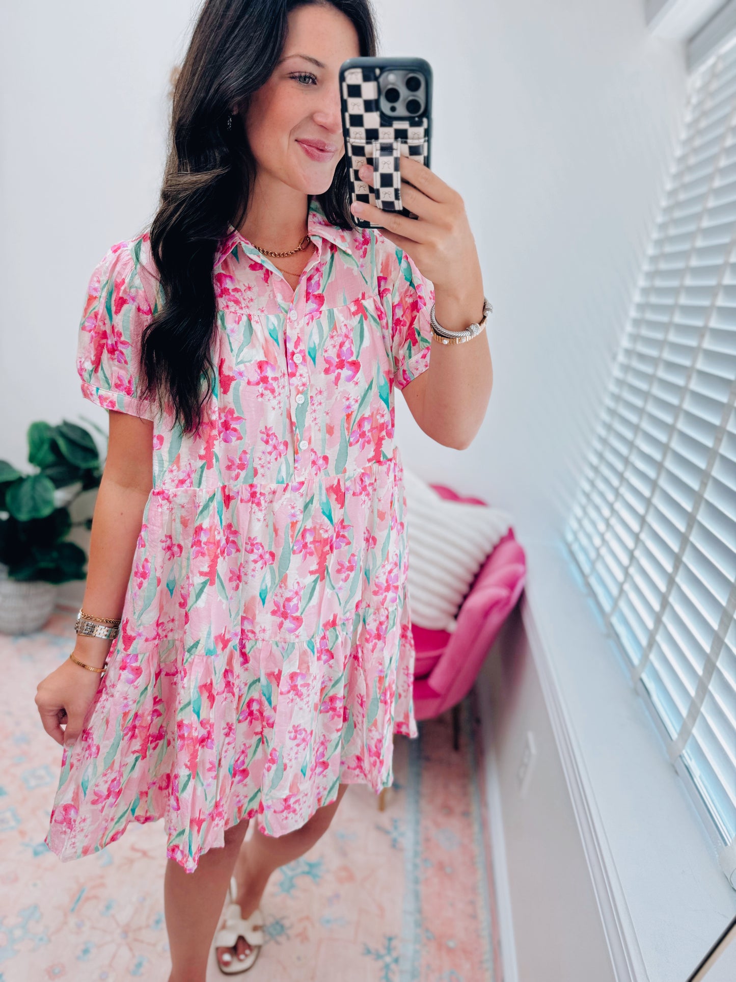 CURVY Vinnie Floral Print Mini Dress