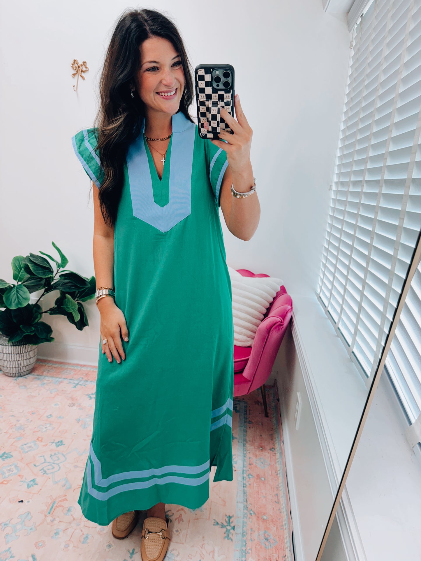Abby Green Block Midi Dress