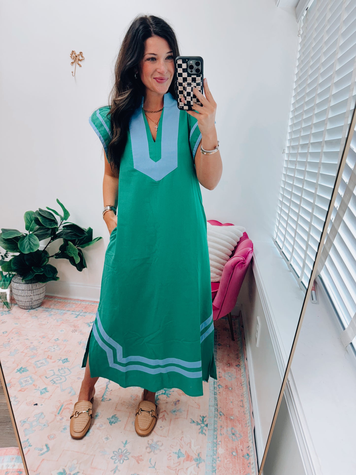 Abby Green Block Midi Dress