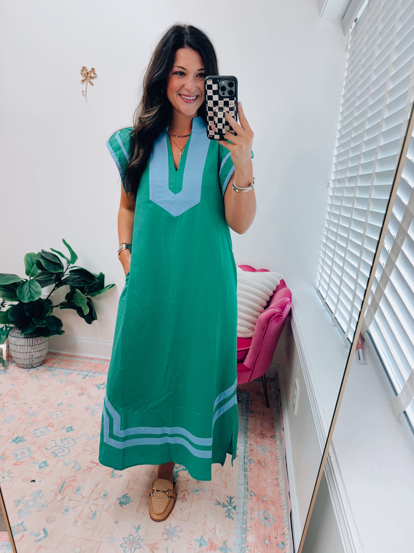 Abby Green Block Midi Dress