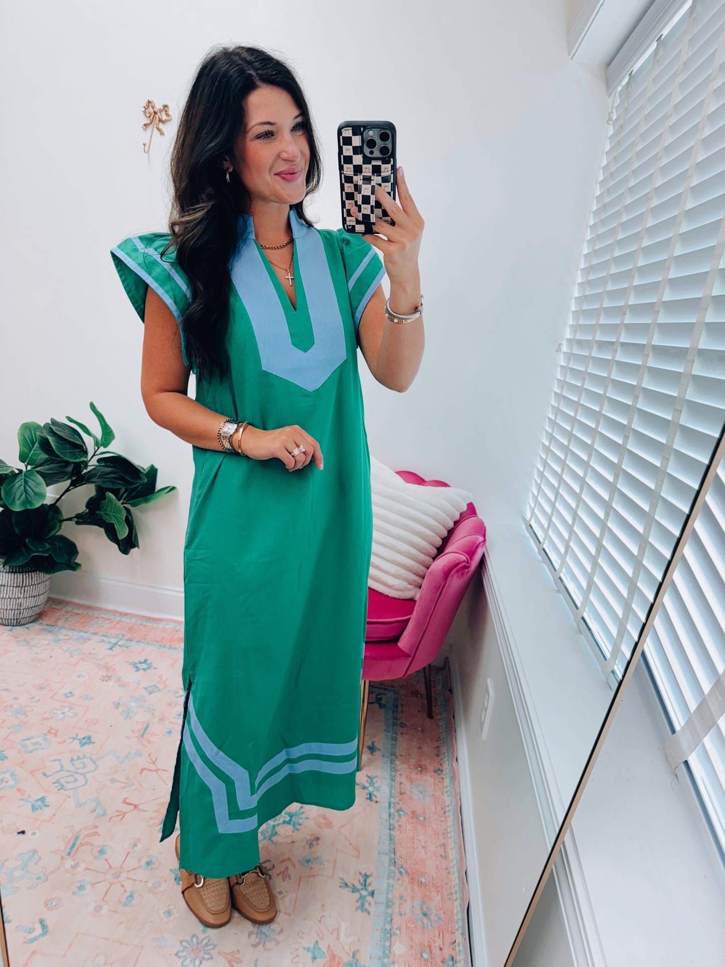 Abby Green Block Midi Dress