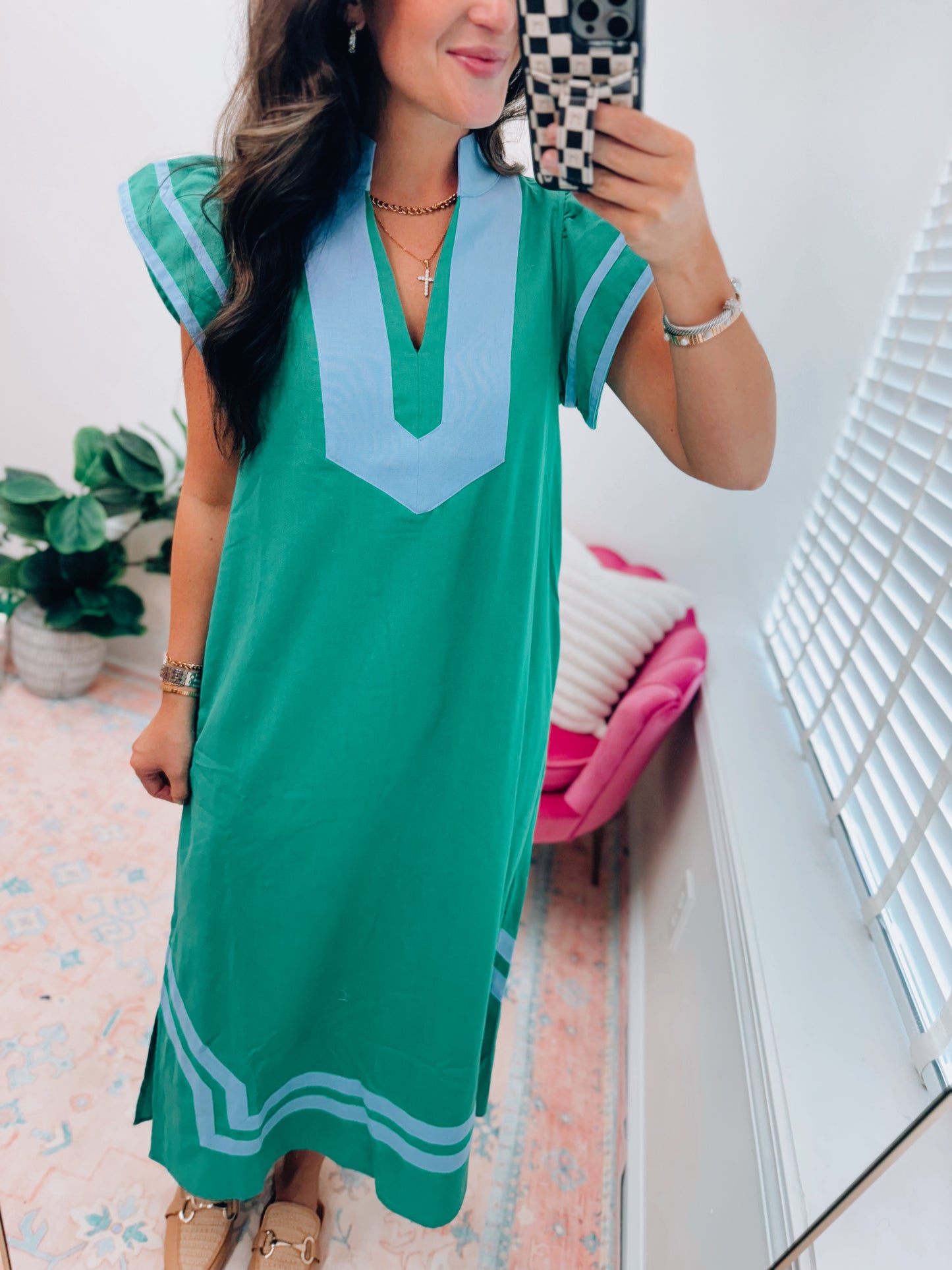 Abby Green Block Midi Dress